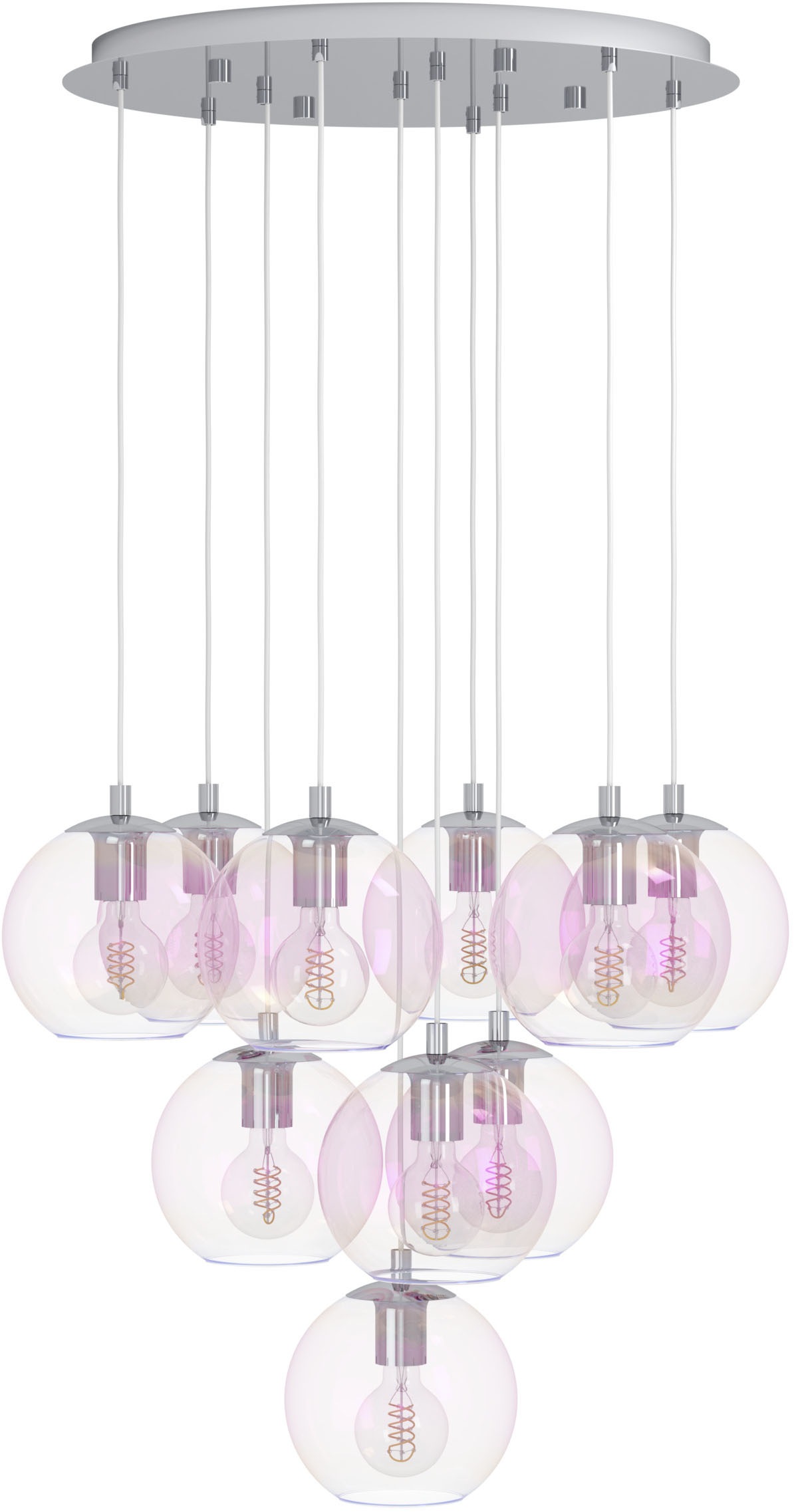 EGLO Hängeleuchte »ARISCANI 2 Pendellampe - Stahl - E27 - 10X60W - IP20« E27 1 Stk. HHängelampe, Deckenlampe, Wohnzimmer, Esszimmer, 110 x Ø64,5 cm