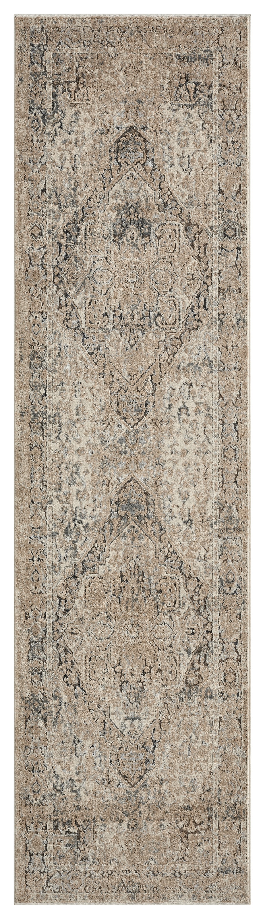Teppich OTTO HOME "Kylan, Hoch-Tief-Struktur, dezenter Glanz", sand, B:80cm H:9mm L:300cm, Kunstfaser, Teppiche, Teppich, Schrumpf-Garn-Effekt, im Vintage-Look, dichte Qualität, Wohnzimmer