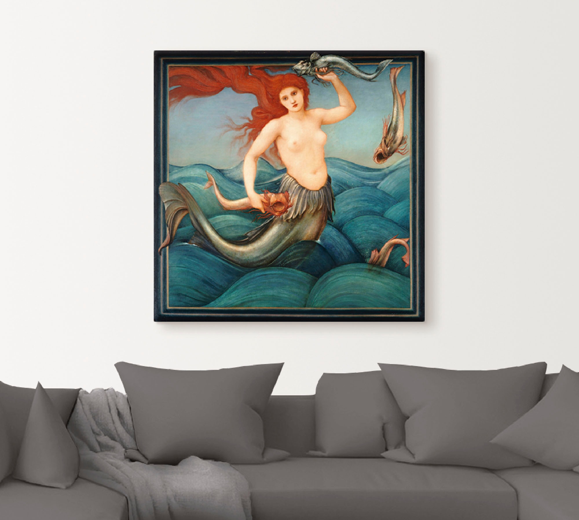 Artland Leinwandbild »Eine Meeresnymphe. 1881«, klassische Fantasie, (1 St.), auf Keilrahmen gespannt