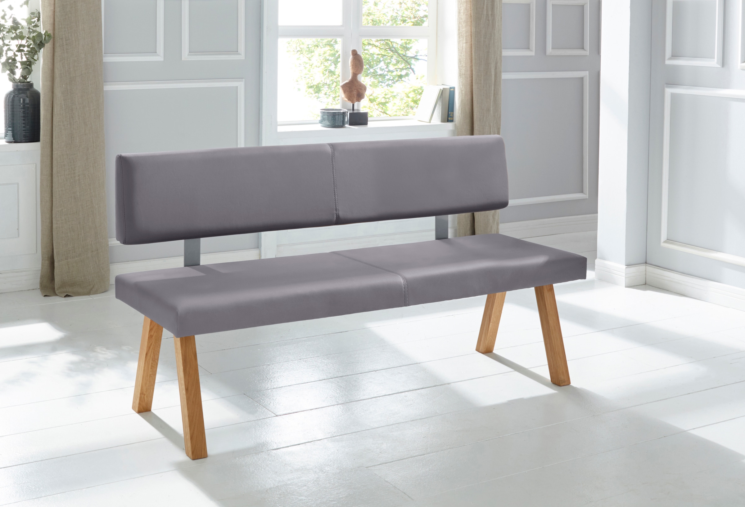 OTTO home Bank "Mobilar Rio" mit Rückenlehne und aus Massivholz