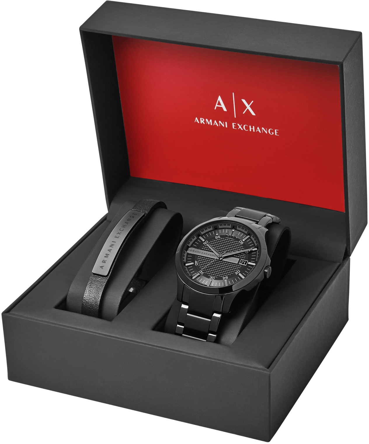 ARMANI EXCHANGE Quarzuhr »AX7101«, (Set, 2 Armband), tlg., als auch für ▷ ideal mit | BAUR Geschenk