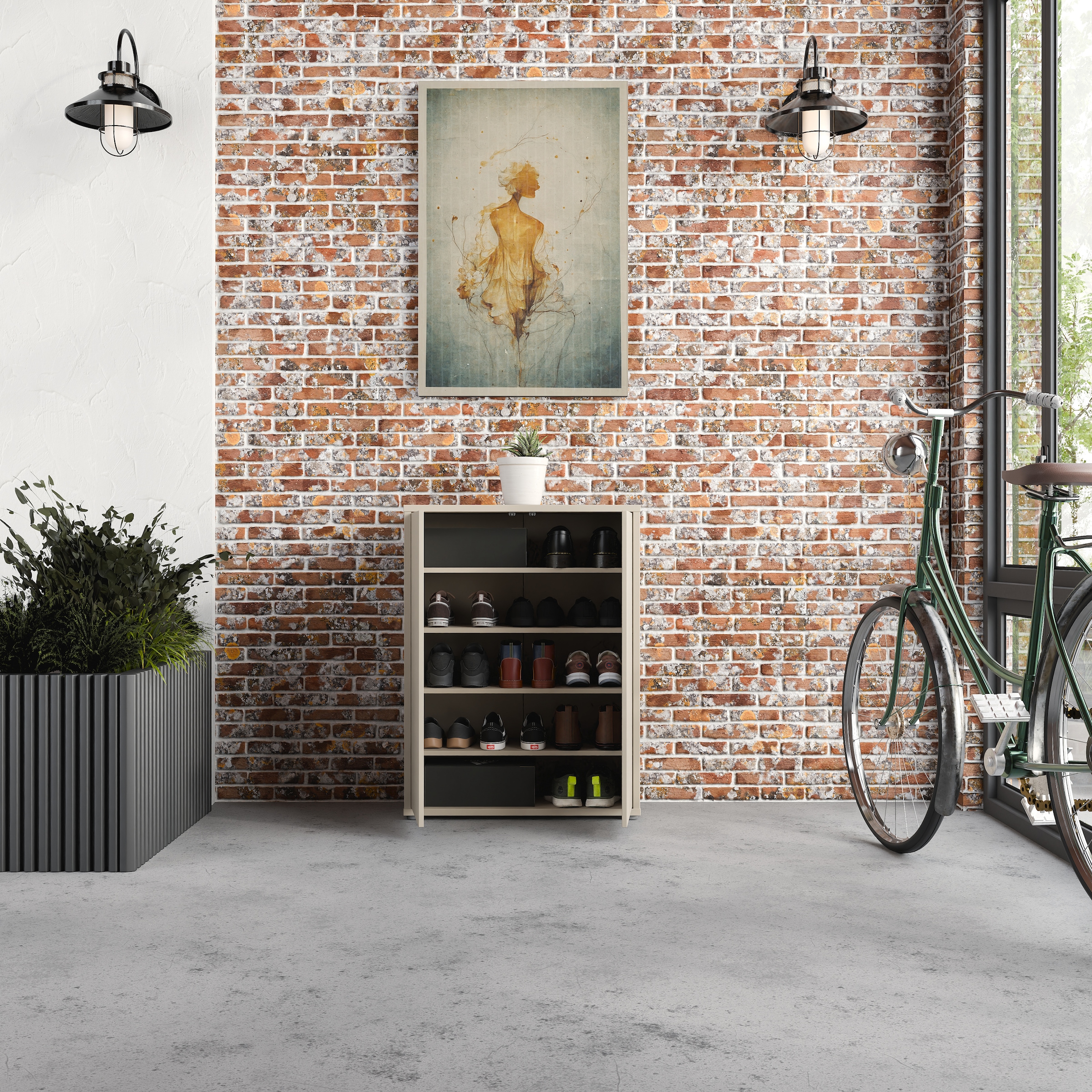 FORTE Schuhschrank »Alice Springs«, (B/H/T 74,5/99,1/34,9 cm), Stauraumschrank, Mehrzweckschrank, grifflose Front, Push to open
