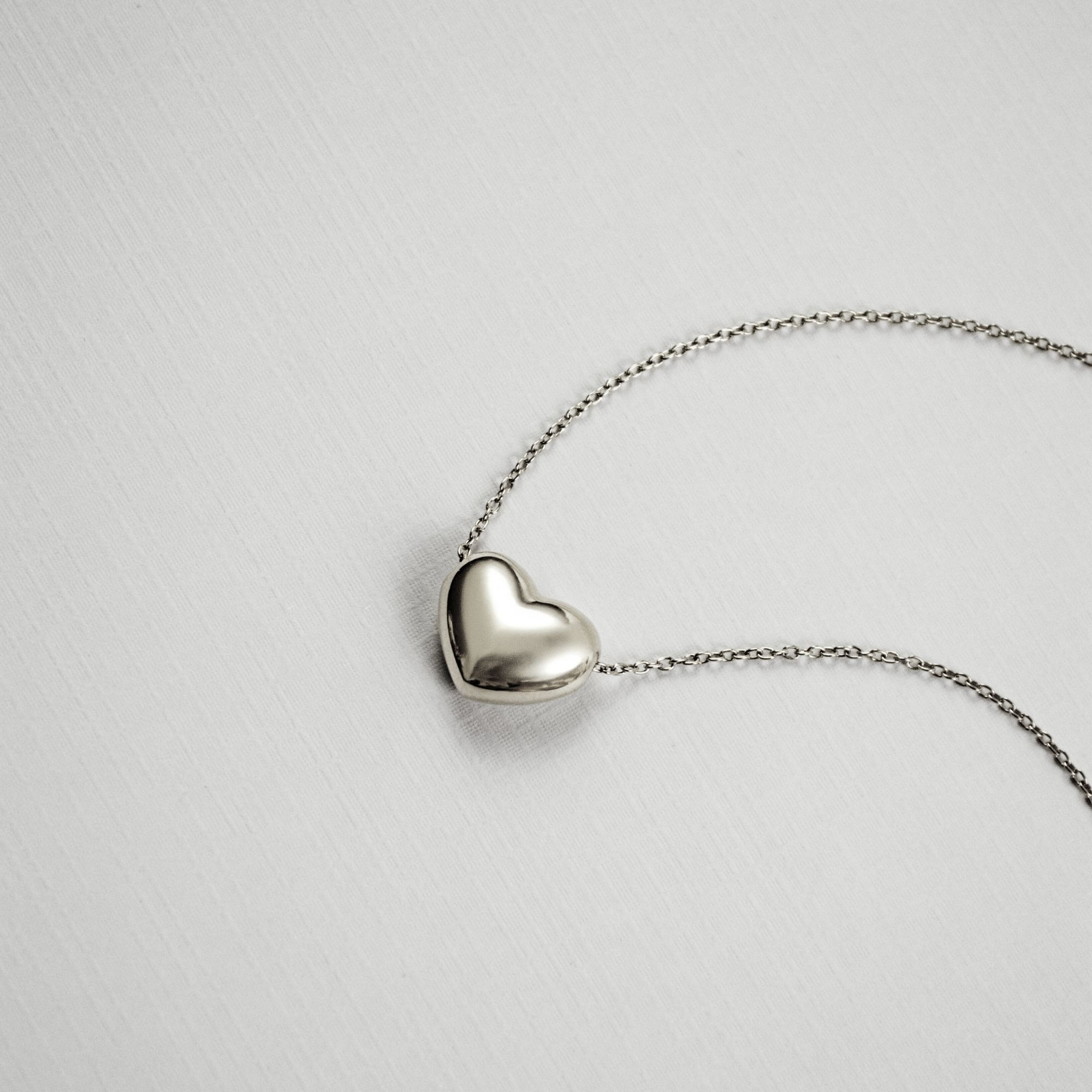 Echtzeit Kette mit Anhänger »Schmuck Geschenk Edelstahl Halskette Puffy Heart Herz«