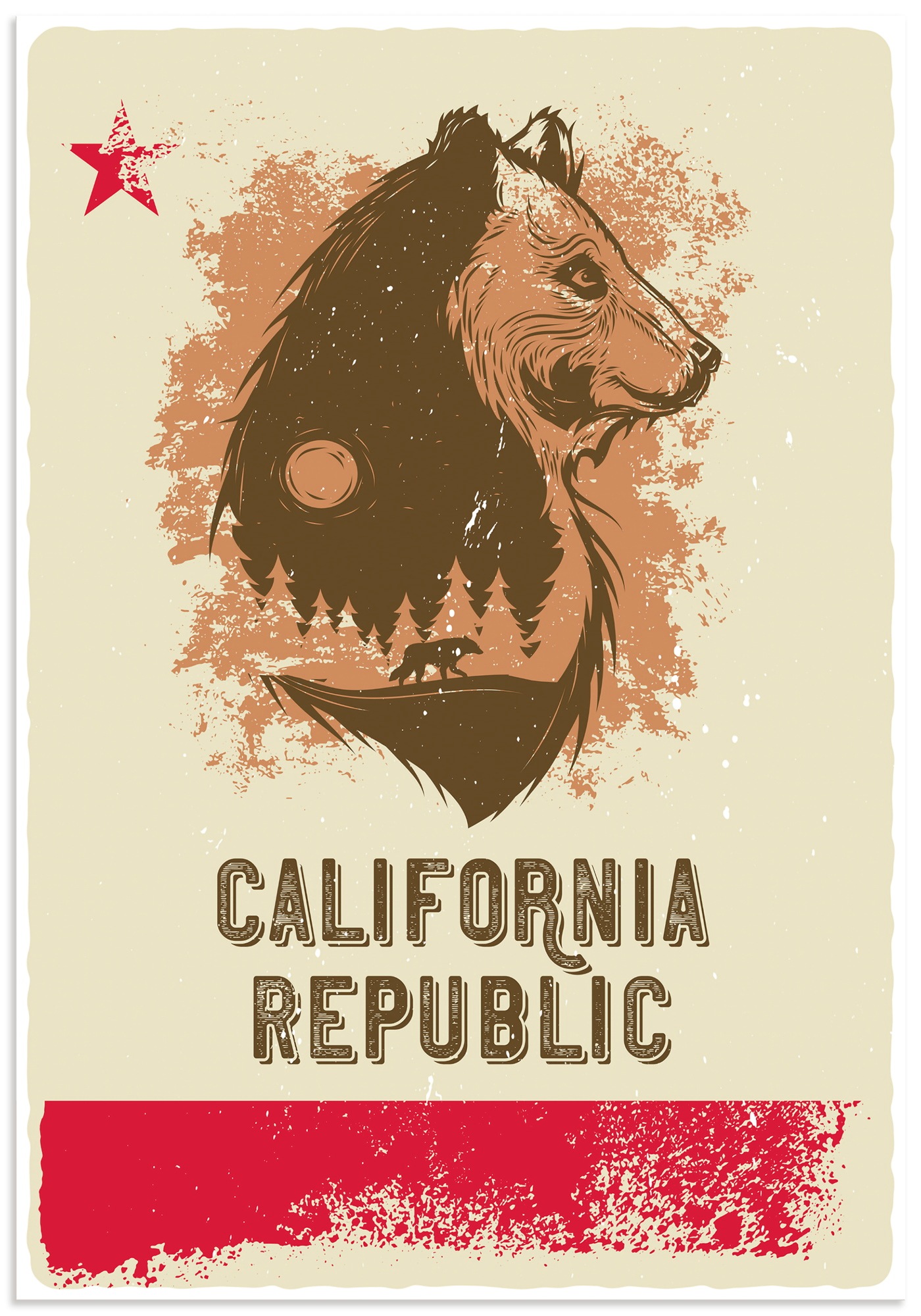 Artland Wandbild "Kalifornische Republik" 1 Stk. tlg. als Alubild, Leinwandbild, Poster, Wandaufkleber in verschied. Größen
