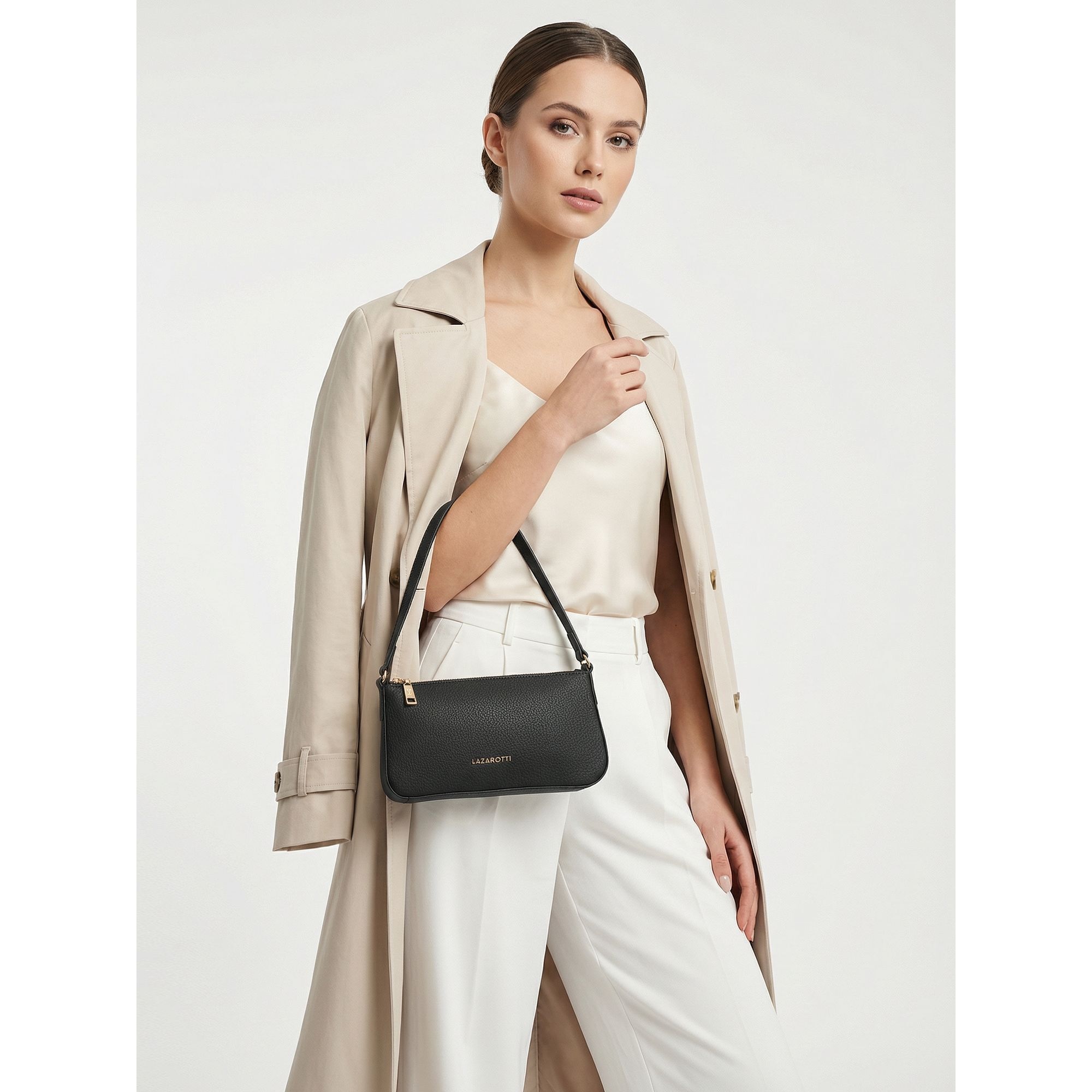 Lazarotti Schultertasche »Bologna Leather Pochette Schultertasche Leder 22 cm«