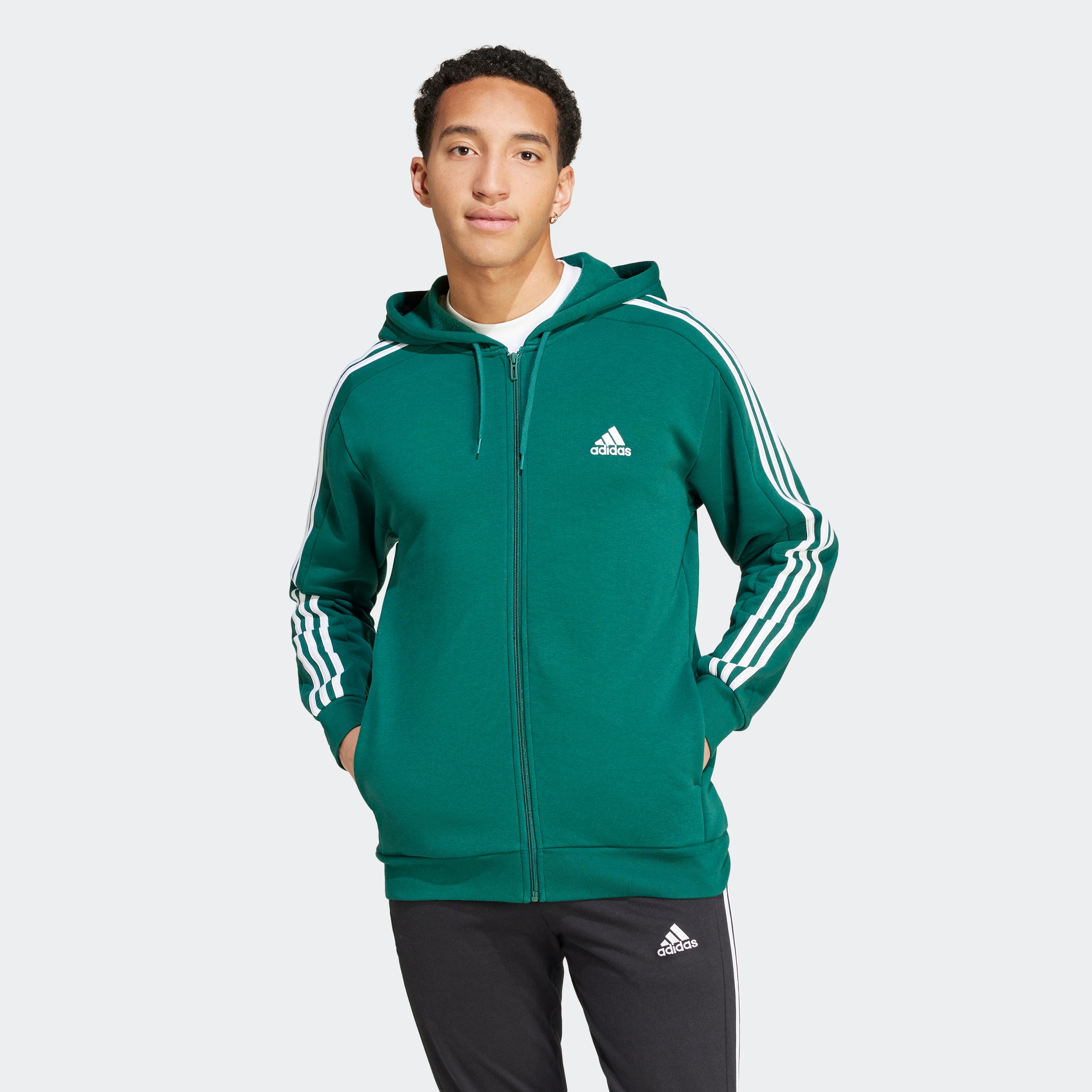 adidas Sportswear Kapuzensweatjacke "ESSENTIALS 3STREIFEN KAPUZENJACKE", an günstig online kaufen