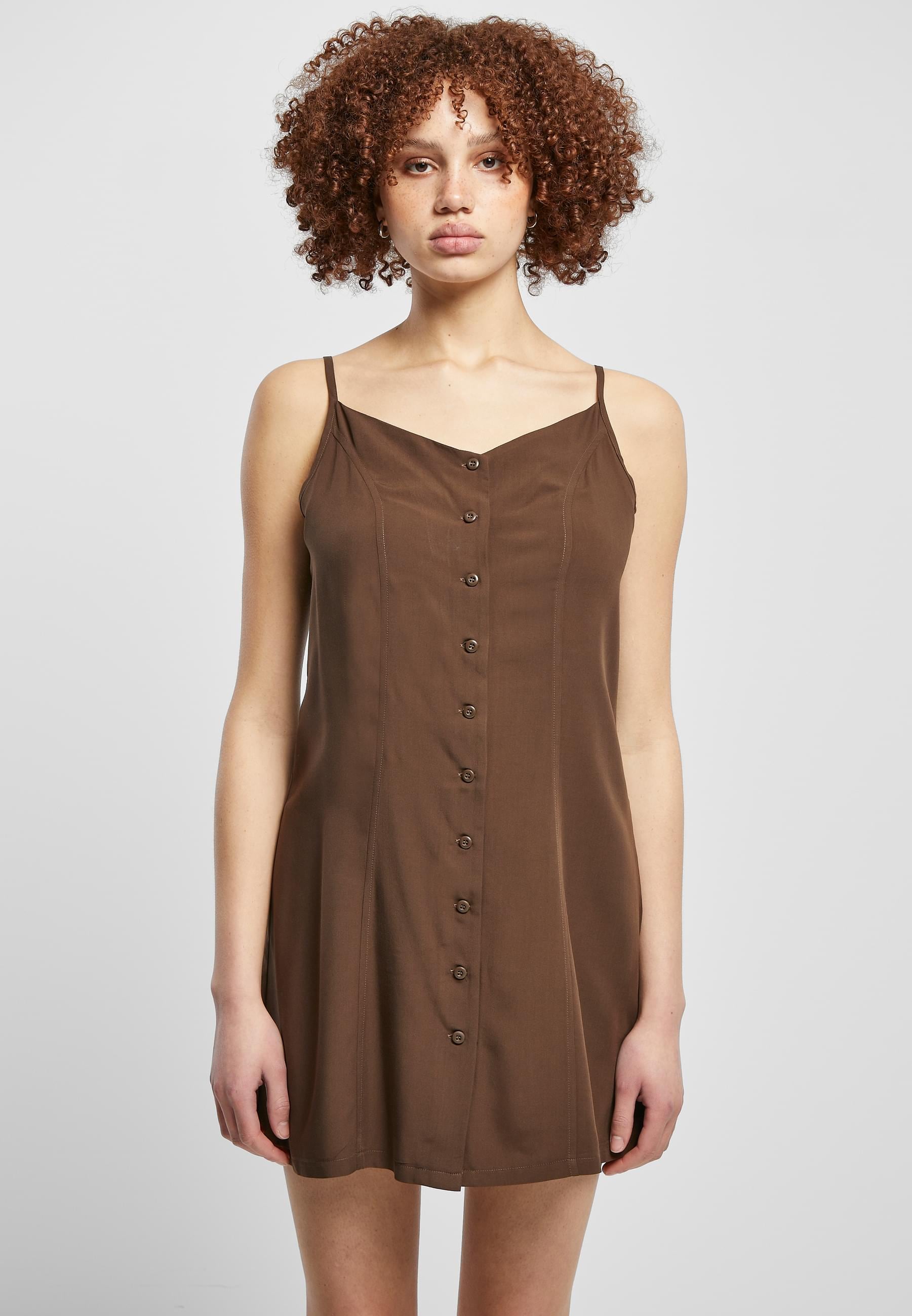 URBAN CLASSICS Shirtkleid »Urban Classics Damen Ladies Vicose Mini Dress«, (1 tlg.)