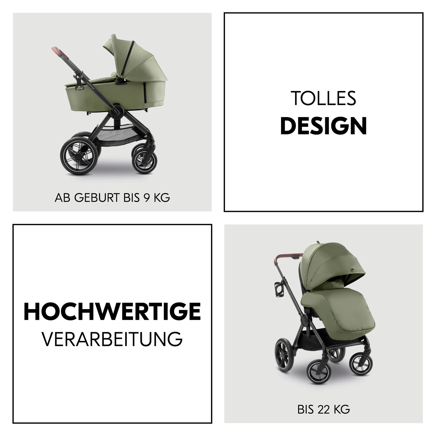 Hauck Kombi-Kinderwagen »Comfort N Care«, 22 kg, Belastbarkeit bis 22 kg