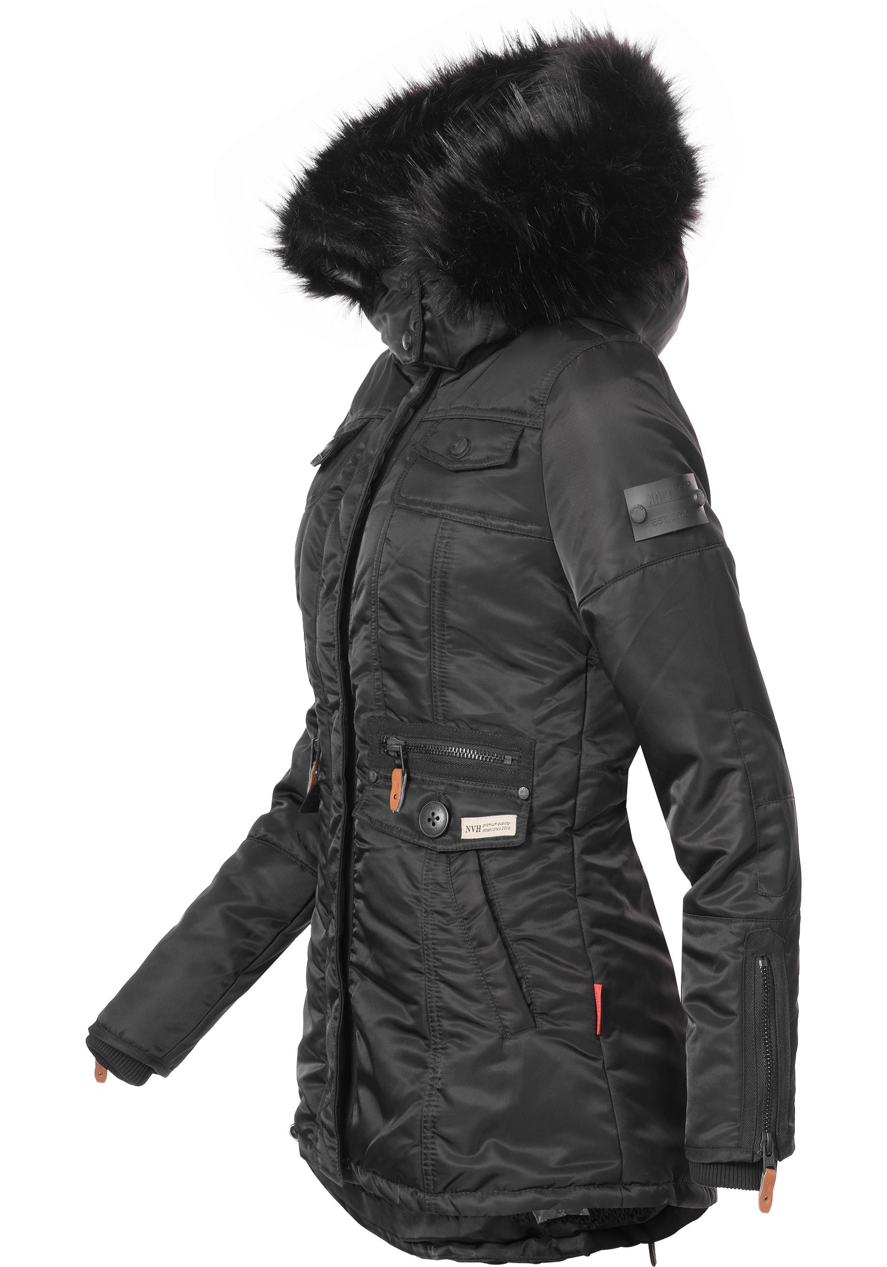 Navahoo Steppmantel »Schätzchen«, warmer Winterparka mit Kunstfellkapuze