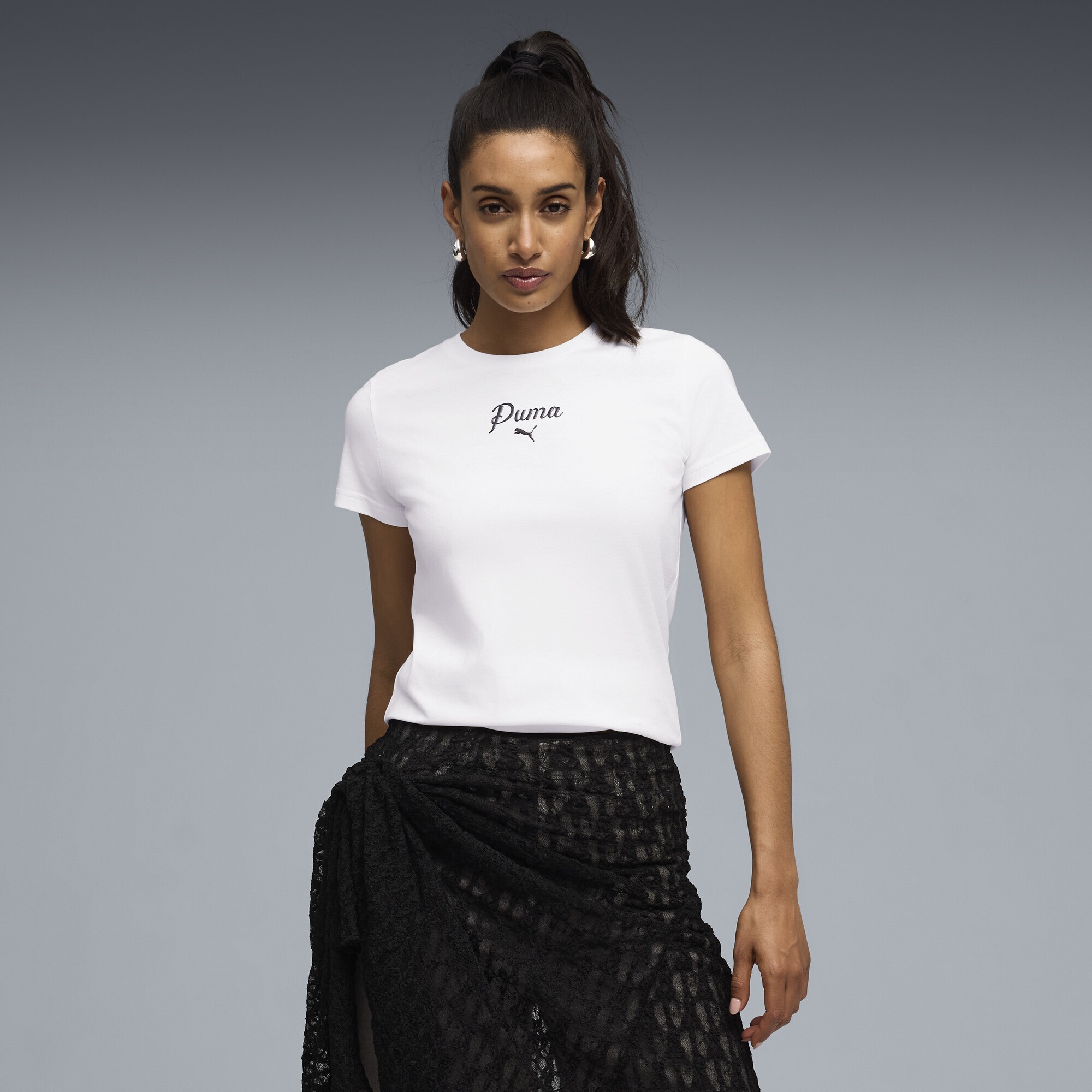 PUMA T-Shirt »Essentials Script T-Shirt Damen«