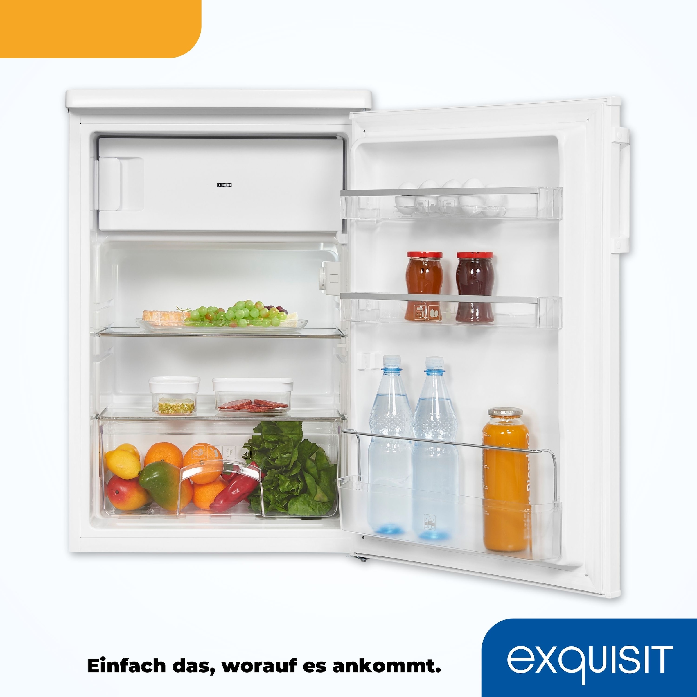 exquisit Kühlschrank »KS16-4-HE-040D weiss«, 109 Liter Nutzinhalt, stufenlose Temperaturregelung, 4 Sterne