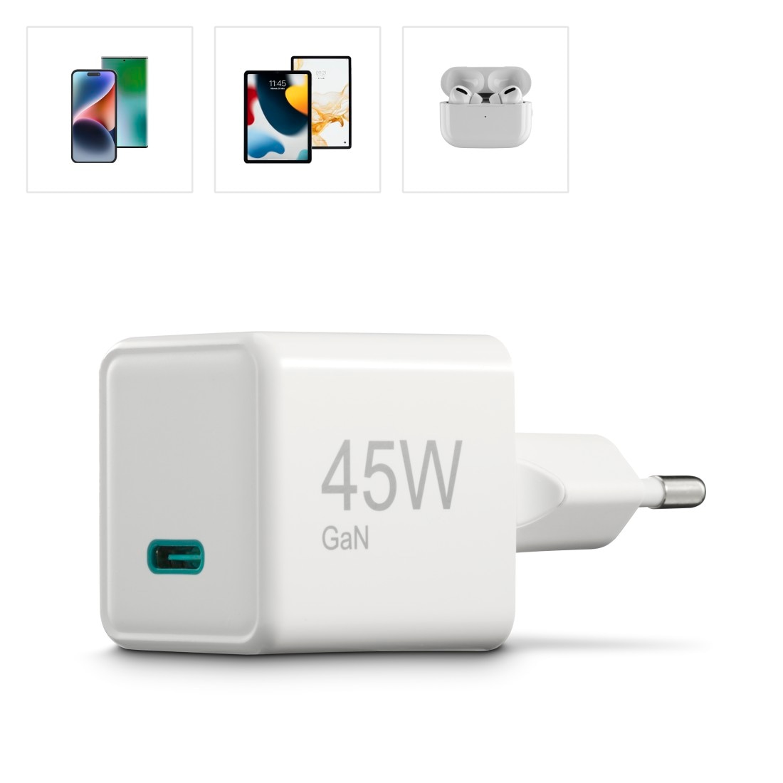 Hama Schnelllade-Gerät »Schnellladegerät (USB-C, PD/QC, extraklein 3,8 x 3,0 x 3,6 cm, 45 W)«, (1 St.)
