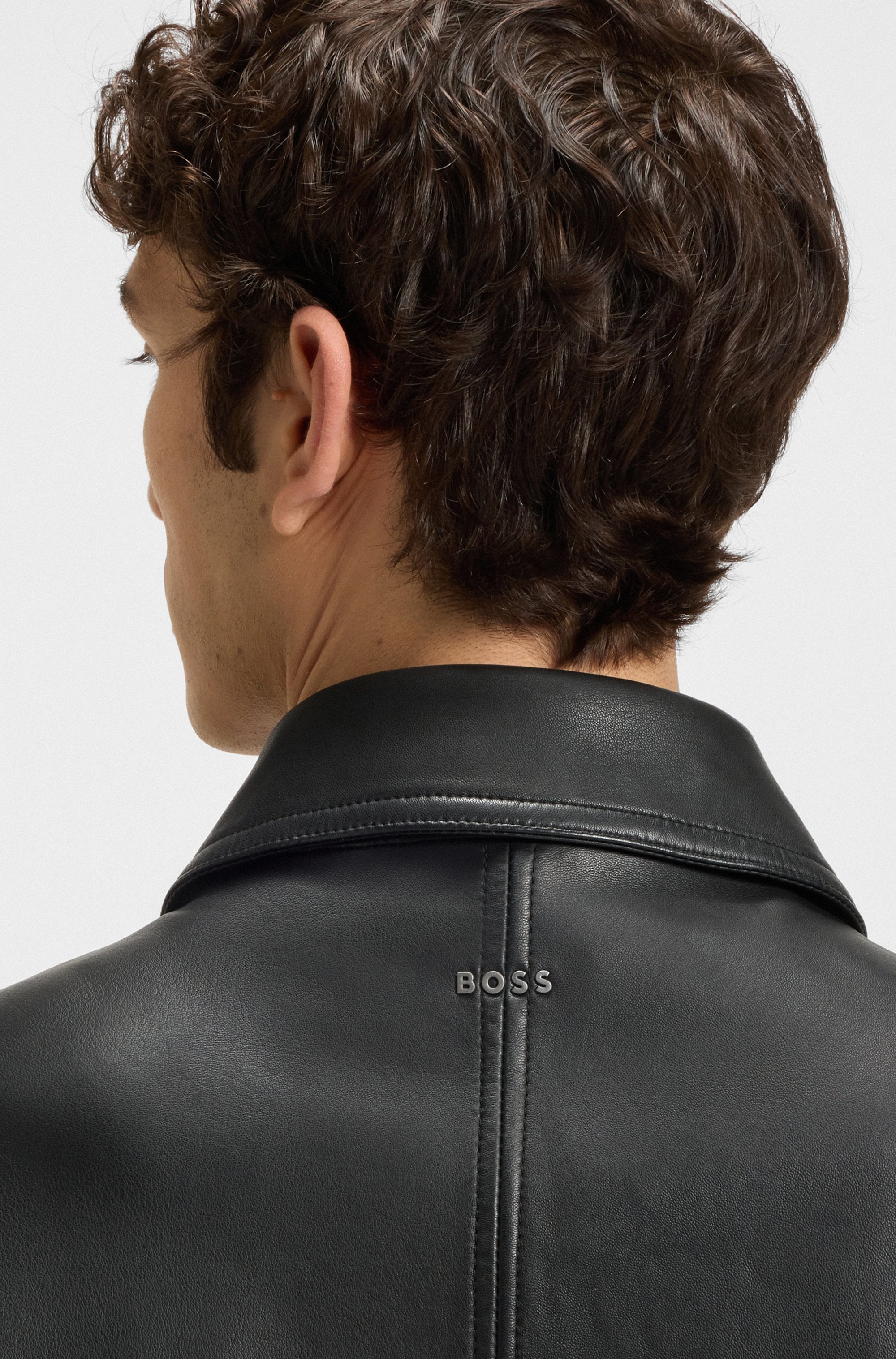 BOSS ORANGE Lederjacke »Joberg«, mit Reißverschlusstaschen