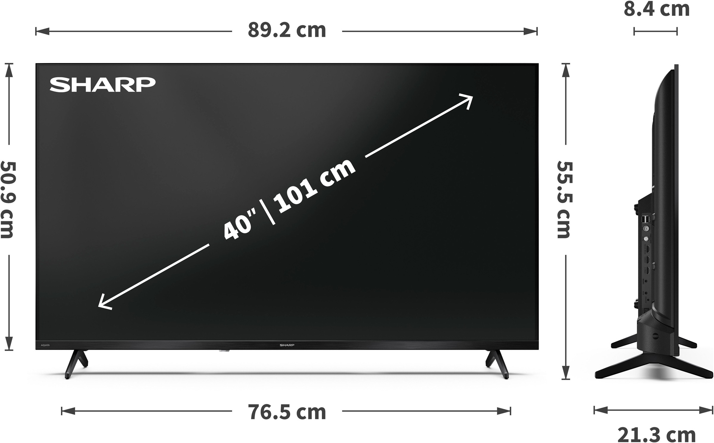 Sharp QLED-Fernseher »2T-C40HF3x«, Full HD, Google TV-Smart-TV