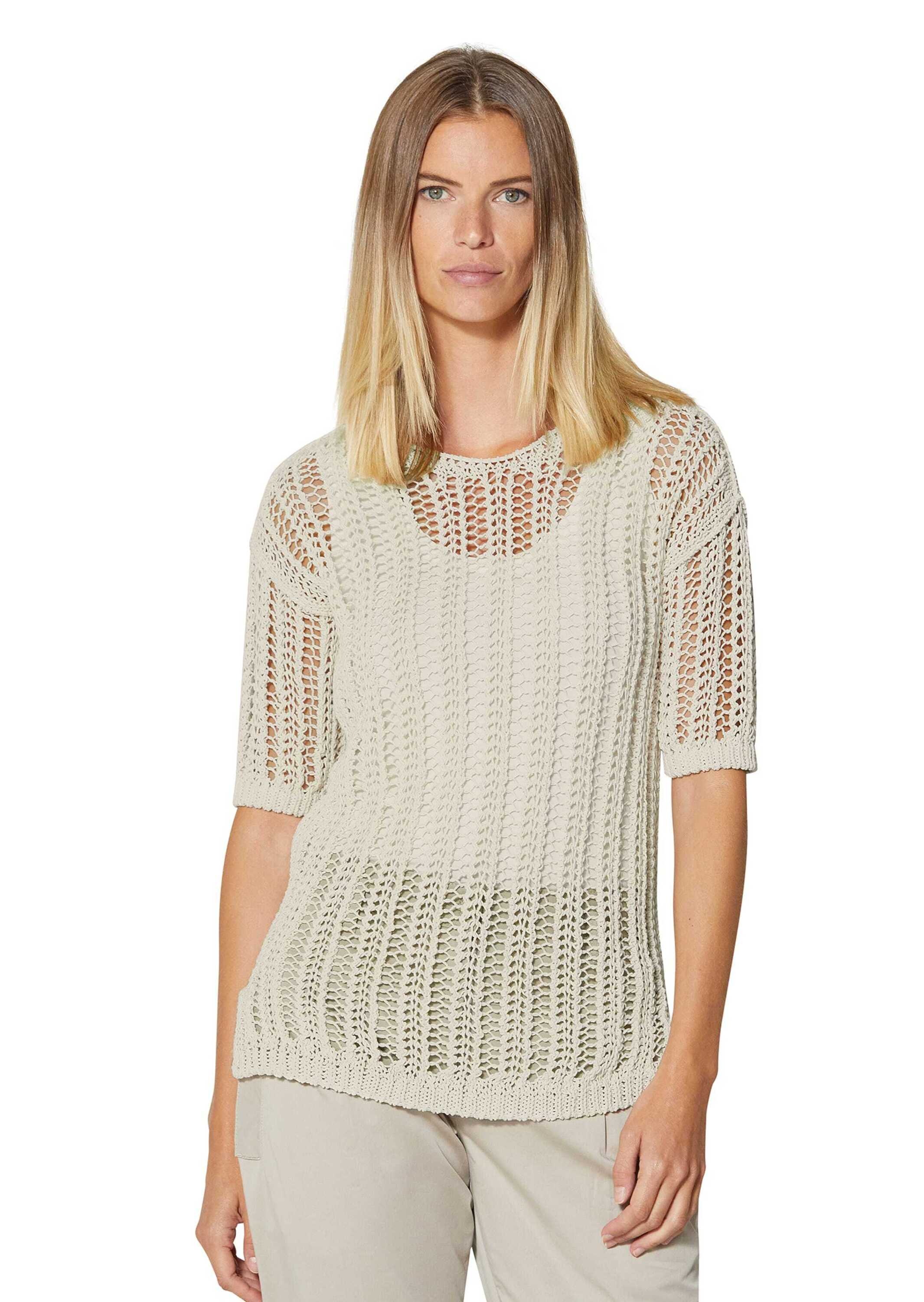 MADELEINE Longpullover »Pullover Ajourpullover aus edlem italienischem Bändchengarn«