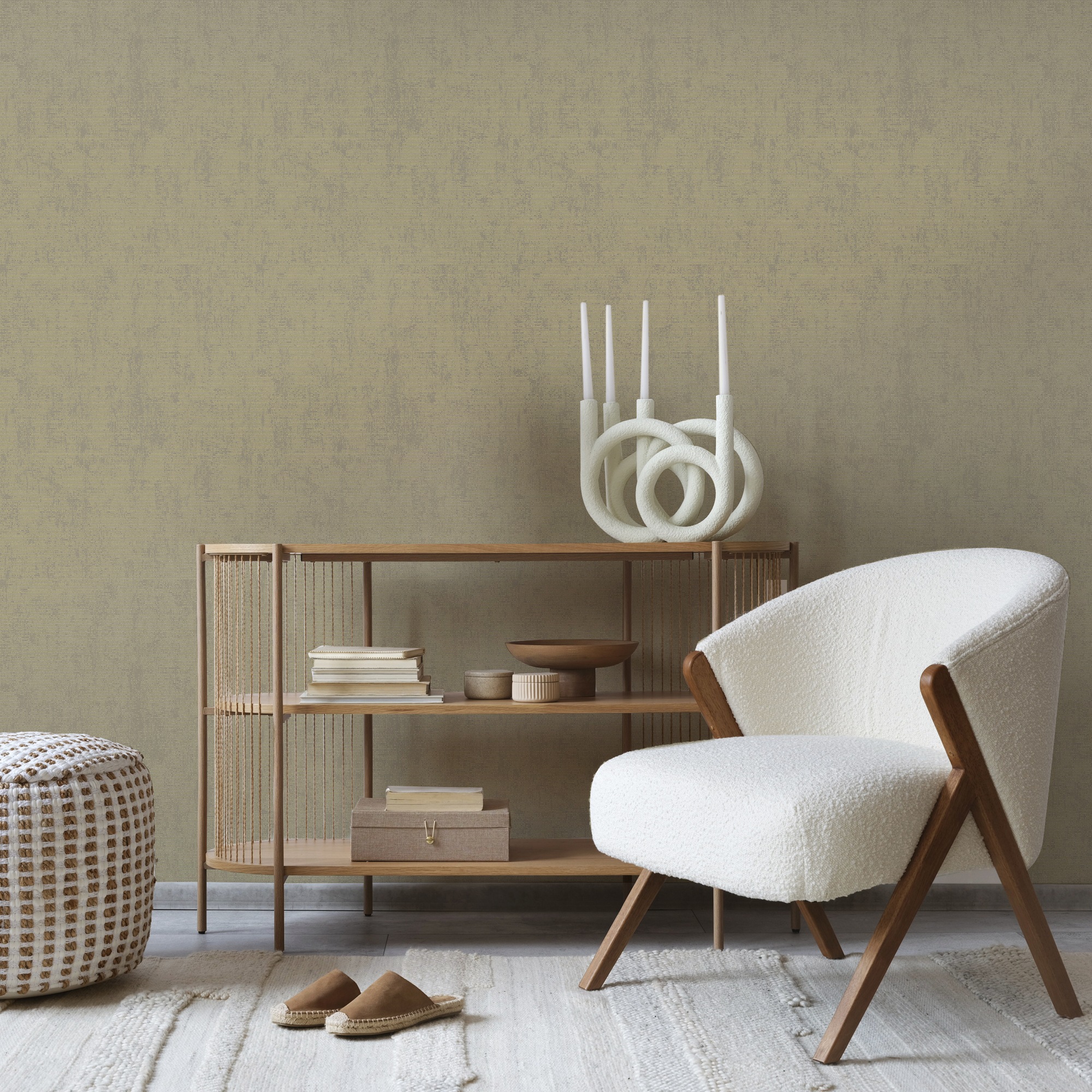 Superfresco Easy Vliestapete »Ashanti Luxus-Gold« uni geprägt Design Tapeten