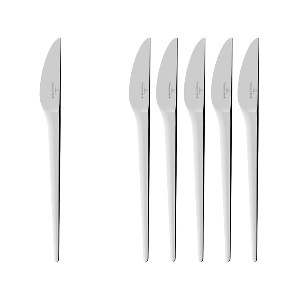 Villeroy & Boch Tafelmesser "Tafelmesser NewMoon 231 mm 6er Set silber" Spülmaschinenfest