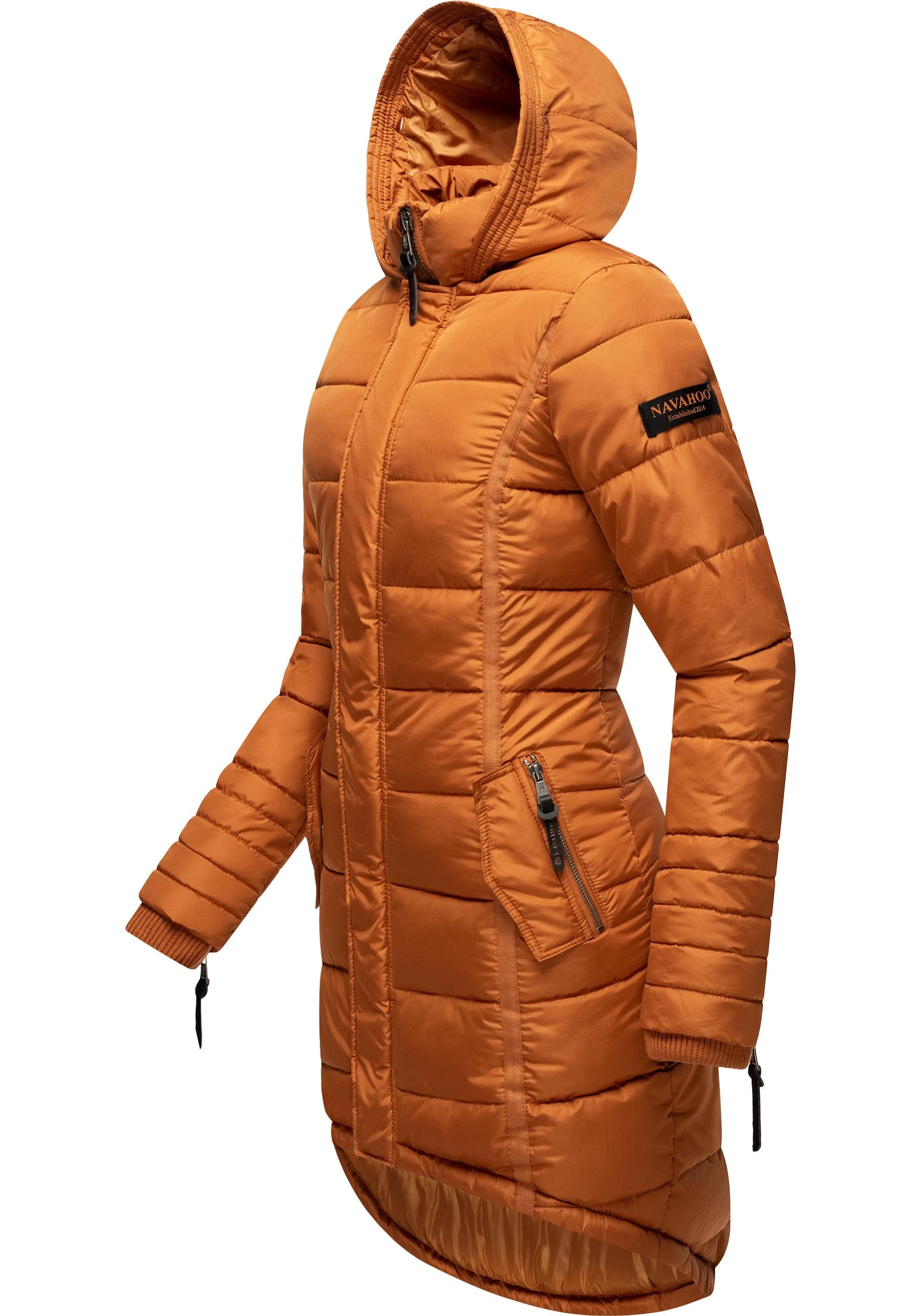 Navahoo Steppmantel "Papaya", hochwertiger Wintermantel m. edlem Fellimitat günstig online kaufen