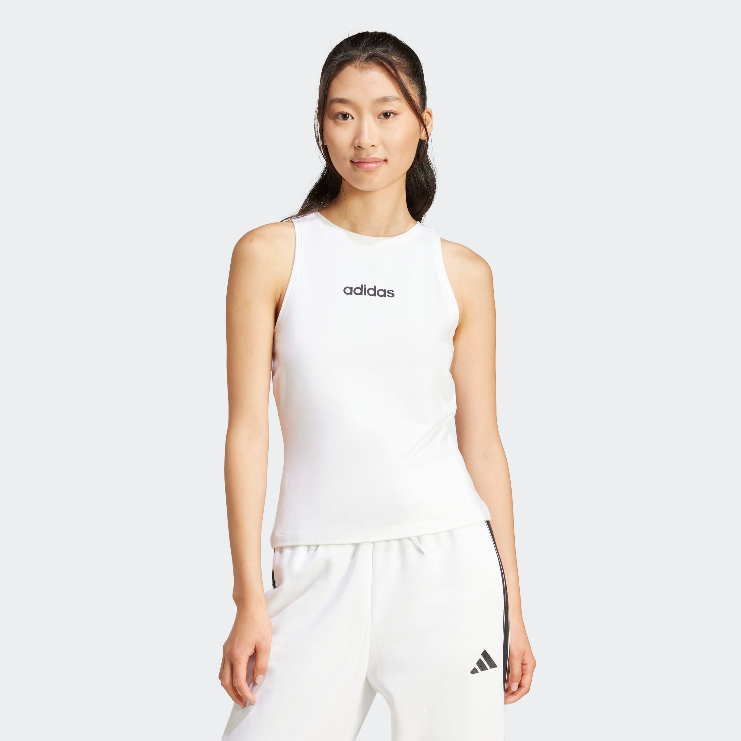 adidas Sportswear Tanktop "ESSENTIALS LINEAR SLIM COTTON" günstig online kaufen