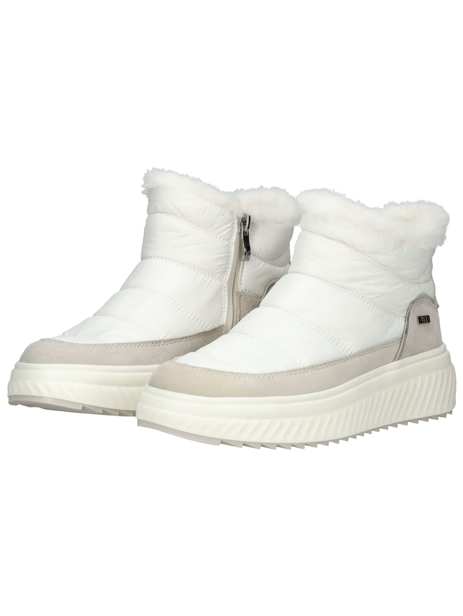 Stiefelette CAPRICE "Caprice Stiefelette Leder/Textil", Damen, Gr. 39, weiß, Leder, Textil, Schuhe Stiefelette 3