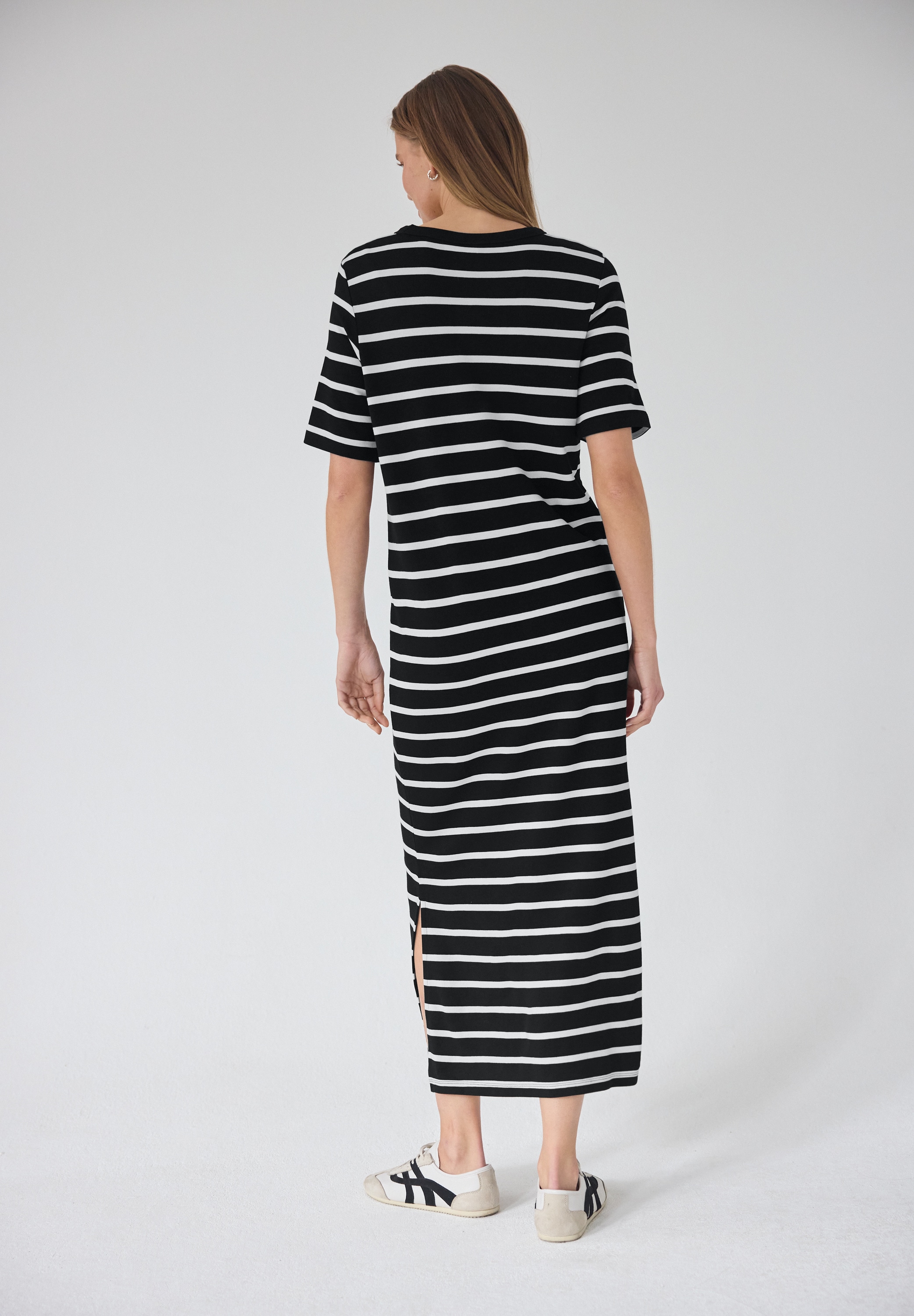 STREET ONE STUDIO Midikleid Ohne Taschen mit Rundhalsausschnitt