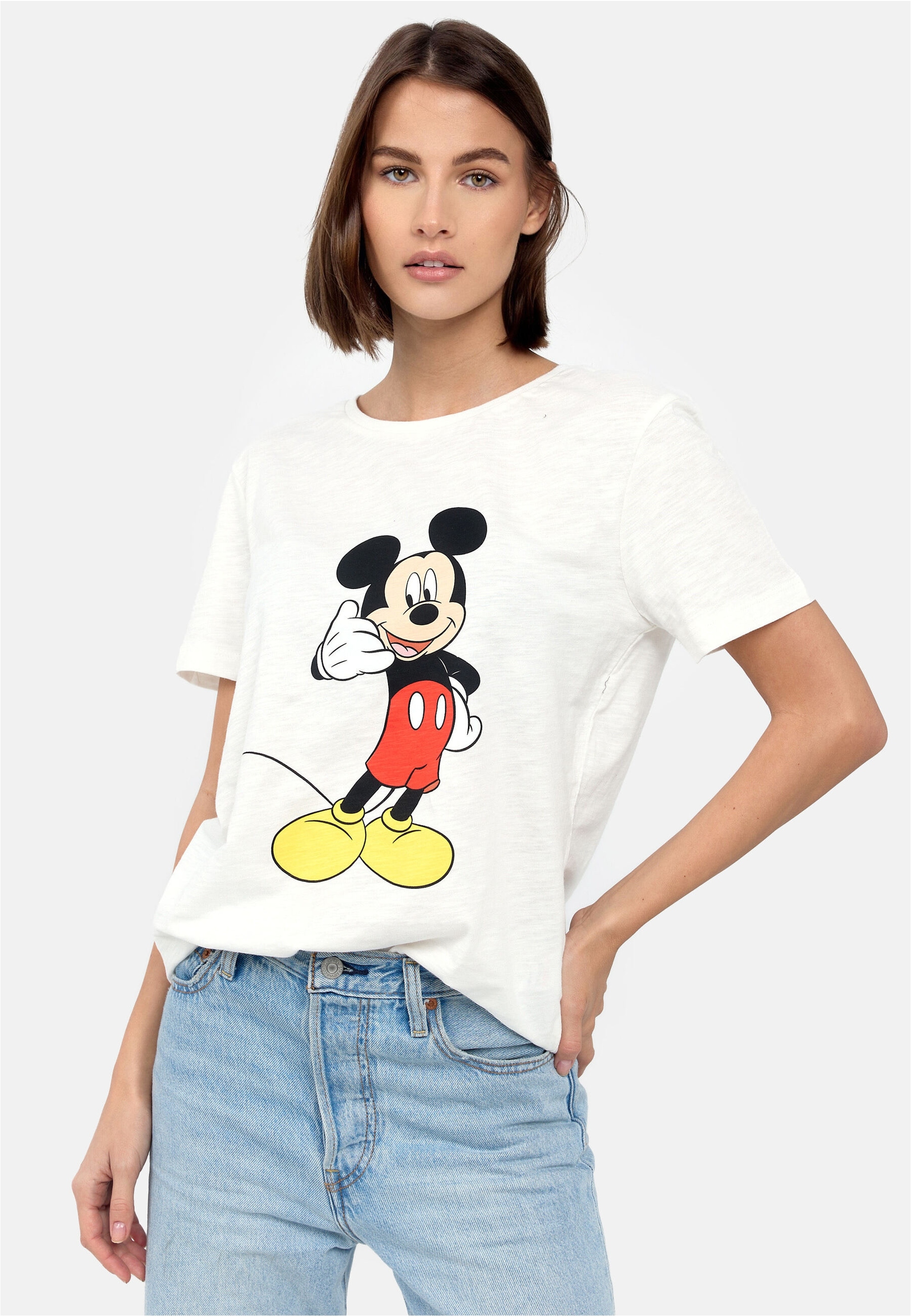 Recovered T-Shirt "Mickey Mouse Phone", mit niedlichem Frontprint günstig online kaufen