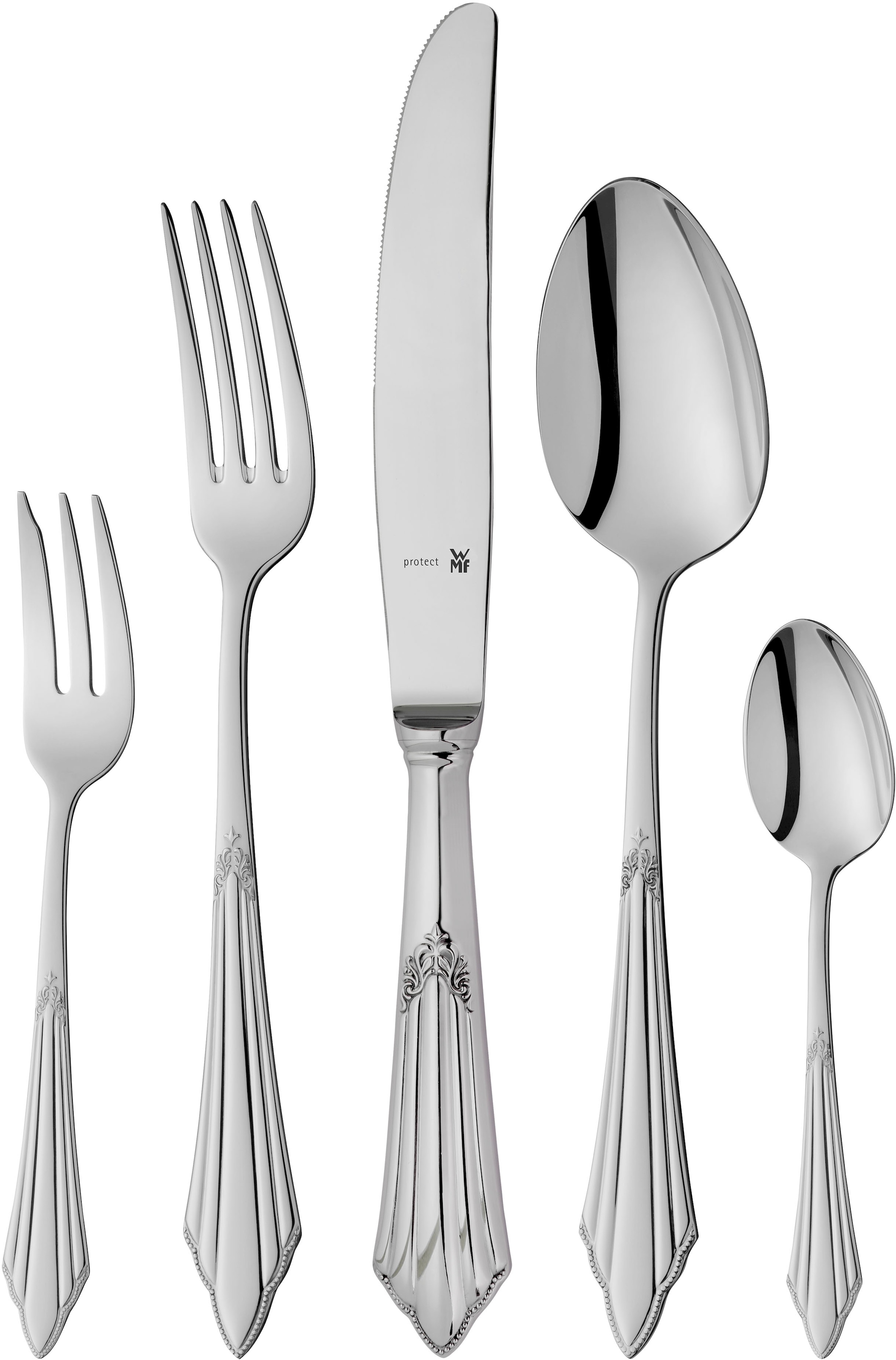 WMF Besteck-Set »Fächer«, (Set, 66 tlg.), ergonomisch, Cromargan protect