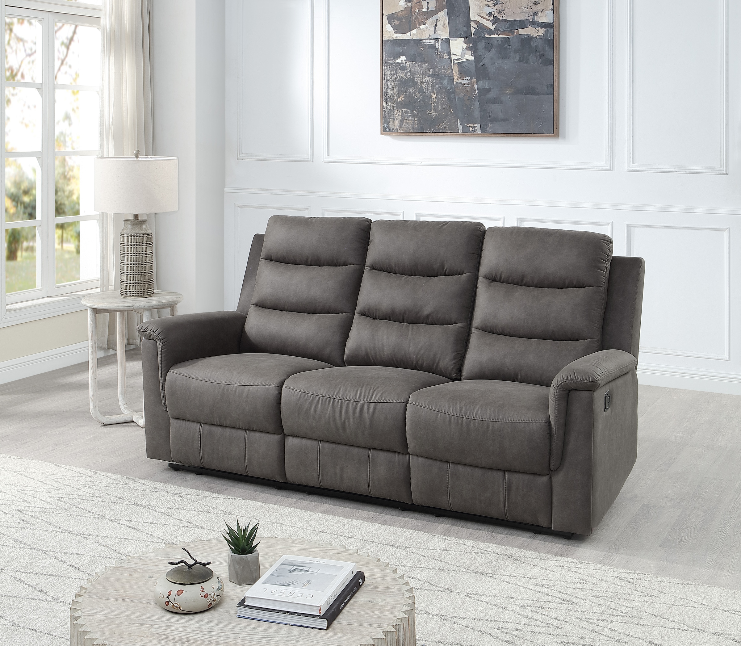 ATLANTIC home collection 3-Sitzer »Cliff mit 2 Relaxfunktionen«, Federkern und Becherhaltern in klappbarer Mittelkonsole