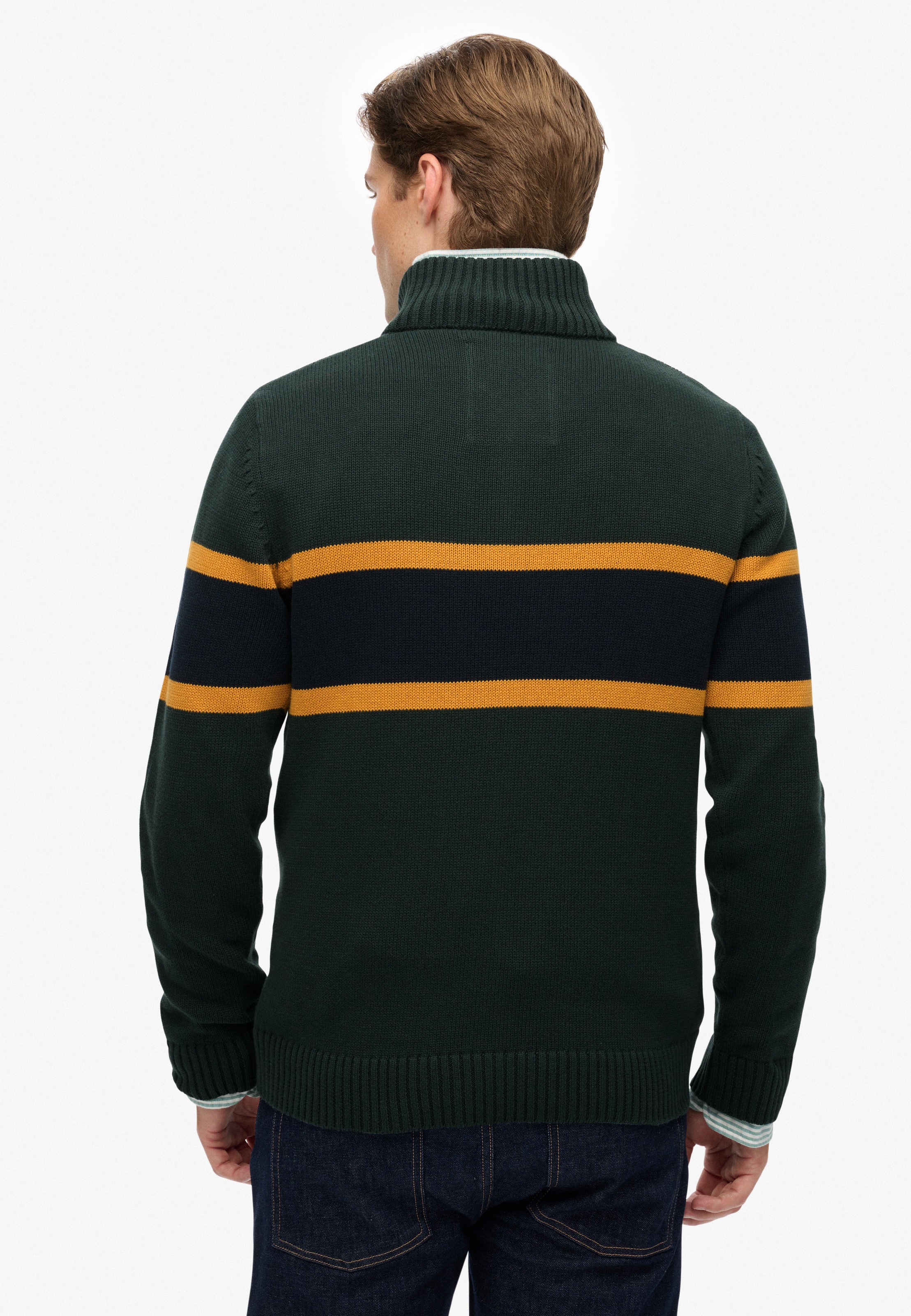 Superdry Strickpullover »Cotton Stripe Half Zip Knit«
