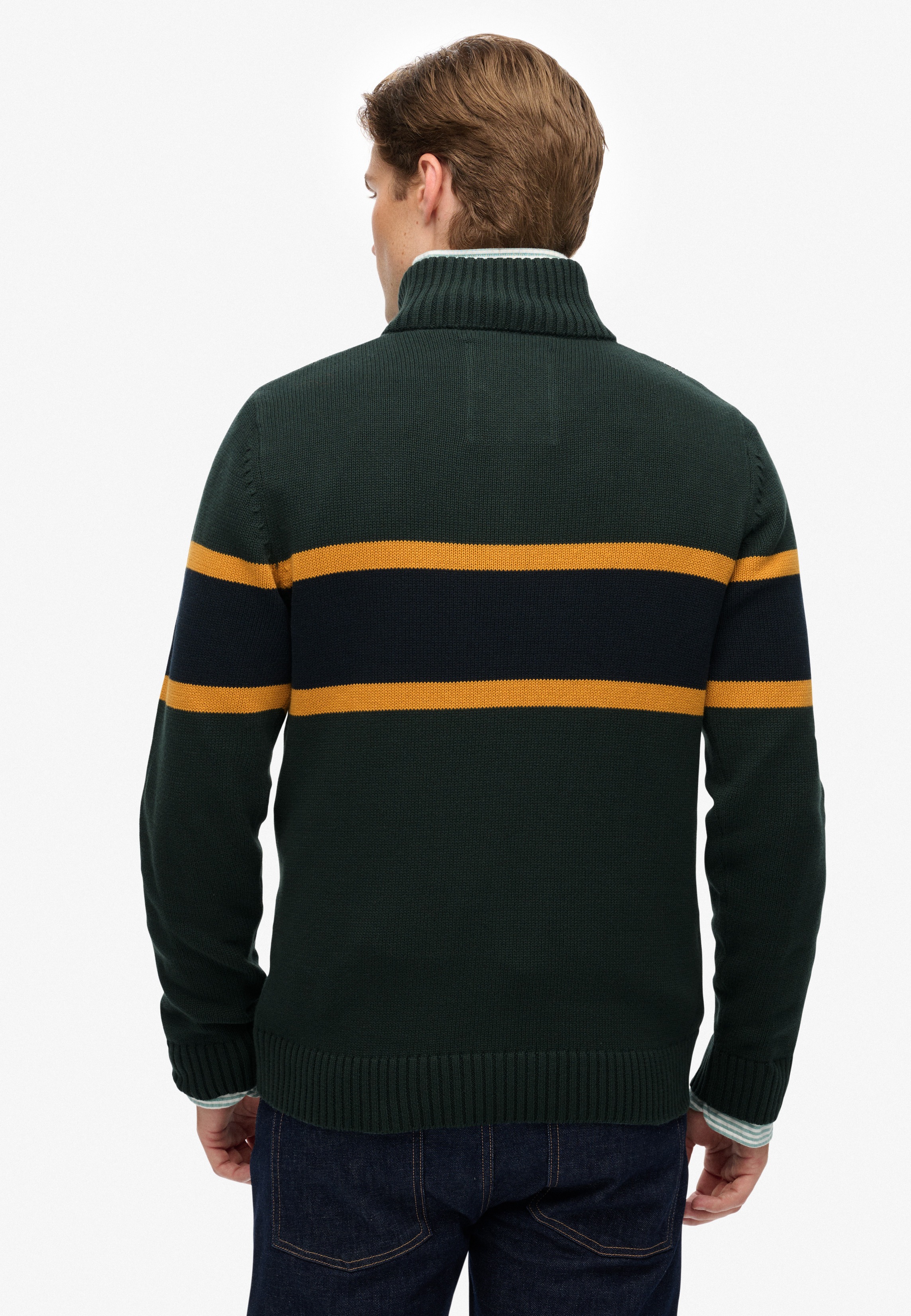 Thumbnail - Superdry Strickpullover "Cotton Stripe Half Zip Knit"