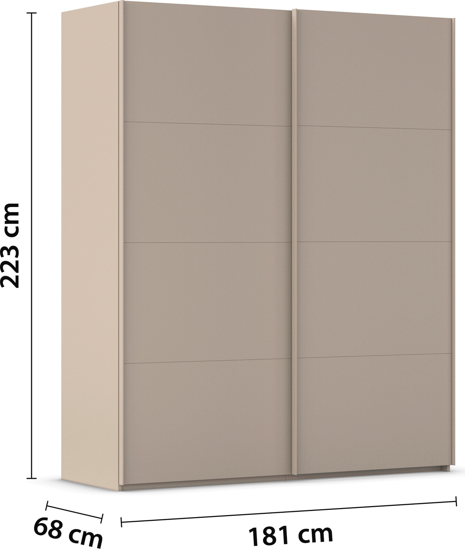 rauch Schwebetürenschrank »Kleiderschrank Schrank Garderobe Schlafzimmerschrank SCALE-FYRA«, edle viergeteilte Türen viele Farben und Griff-Farben MADE IN GERMANY