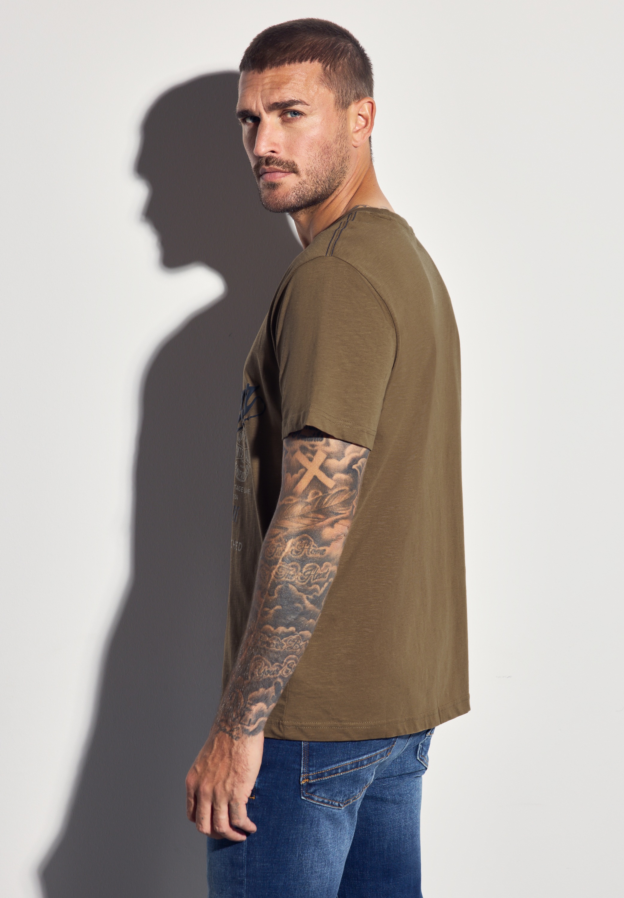 STREET ONE MEN T-Shirt, aus reiner Baumwolle