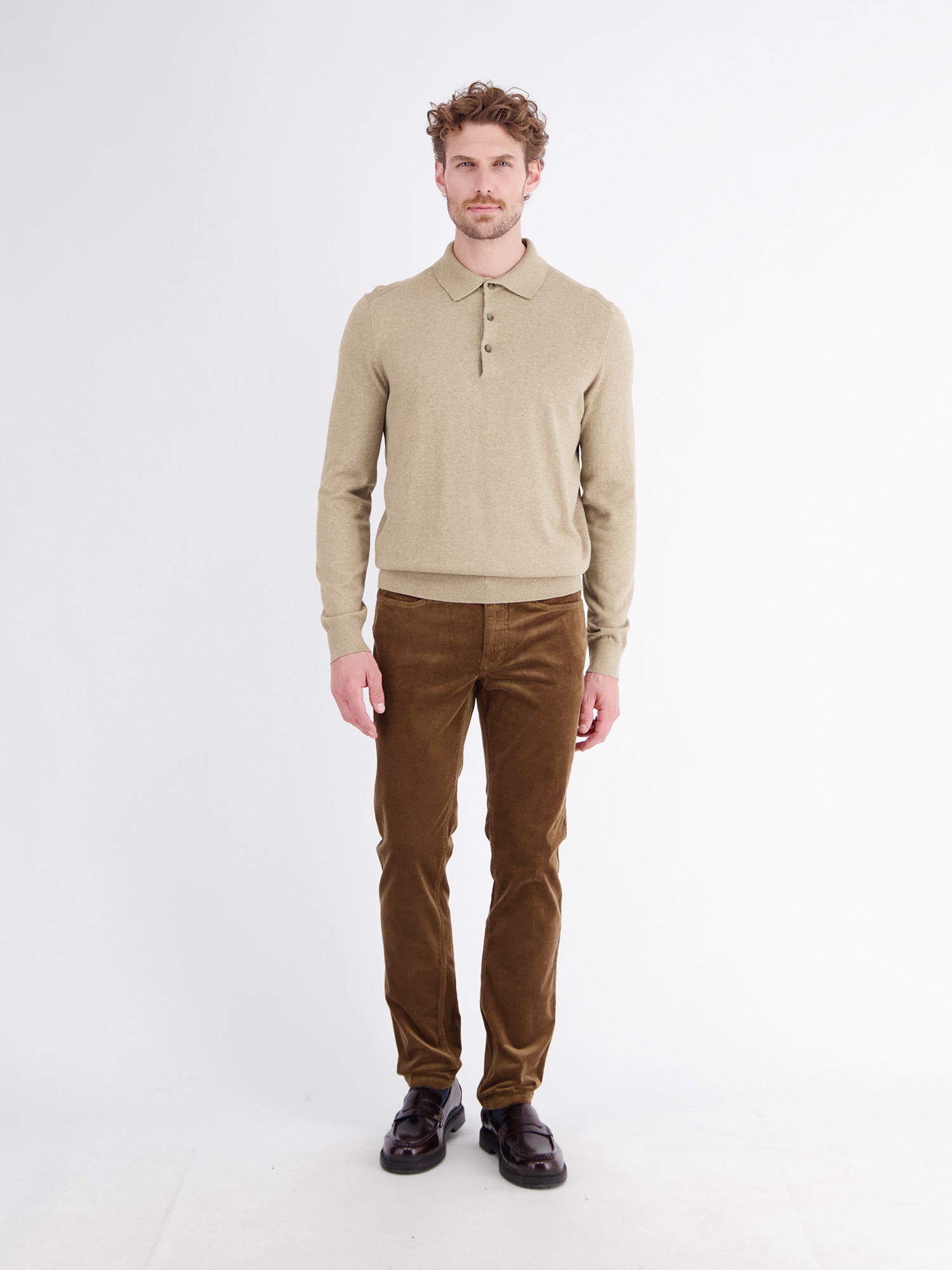 LERROS Langarm-Poloshirt »Langarm Polo aus Baumwollstrick mit flexiblen Rippbündchen«