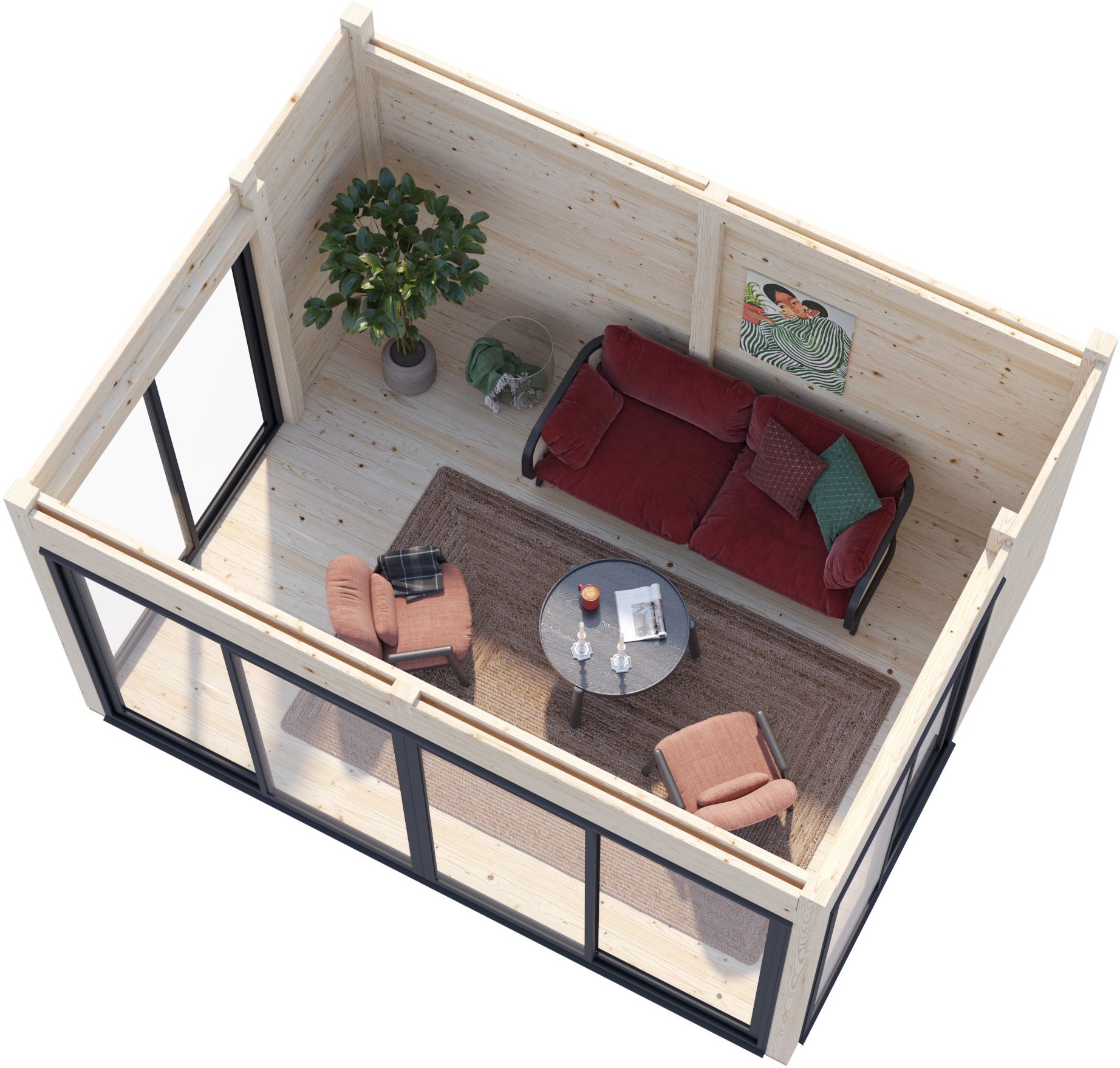 Palmako Holzpavillon »Serena 12,6 m² Set 2 Slide« BxTxH: 420x320x250 cm