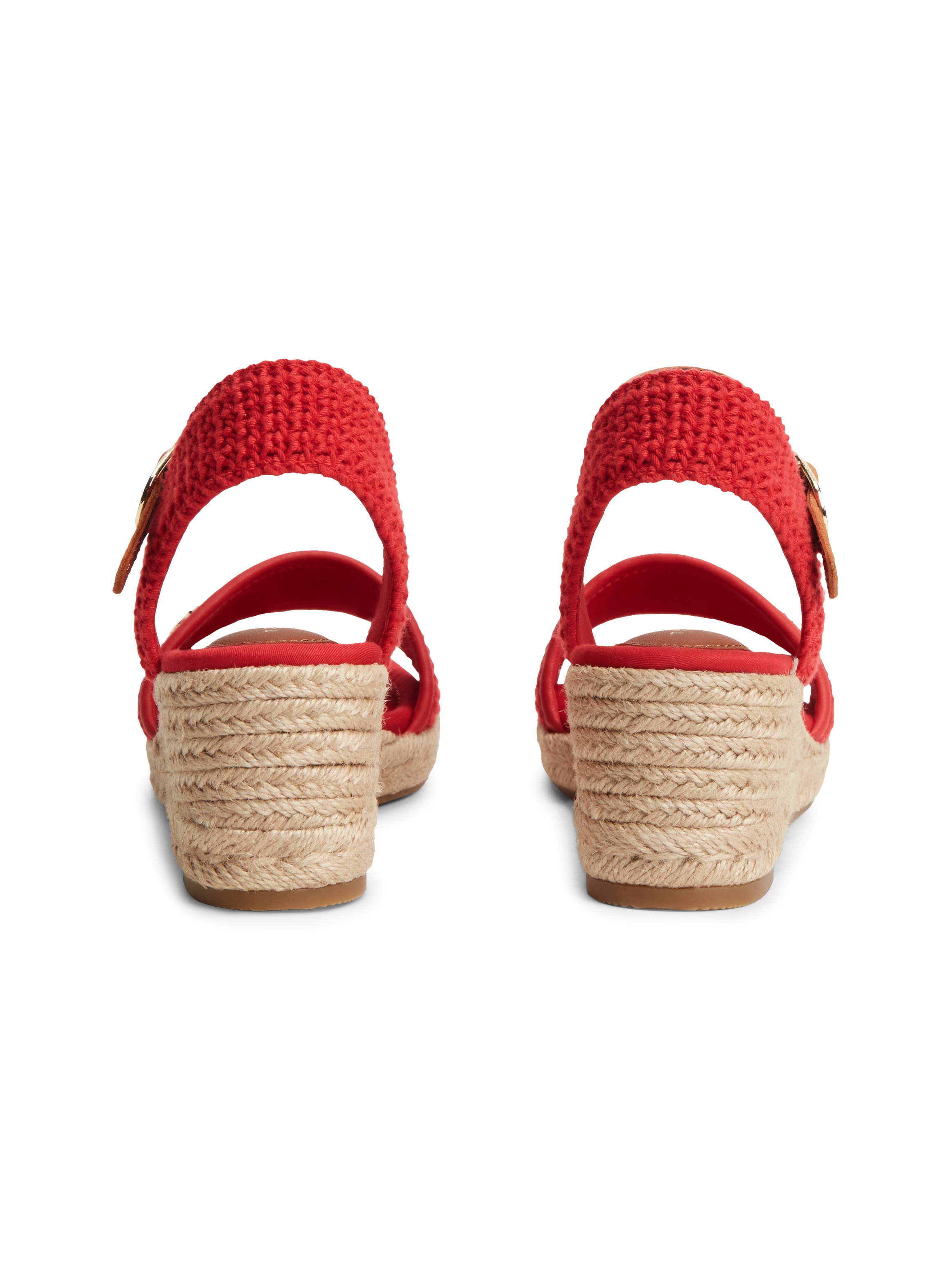 Tommy Hilfiger Keilsandalette »TH MID ESPAD WEDGE CROCHET«  Sommerschuh, Riemchensandale in sommerlicher Häkel-Optik, schmale Form