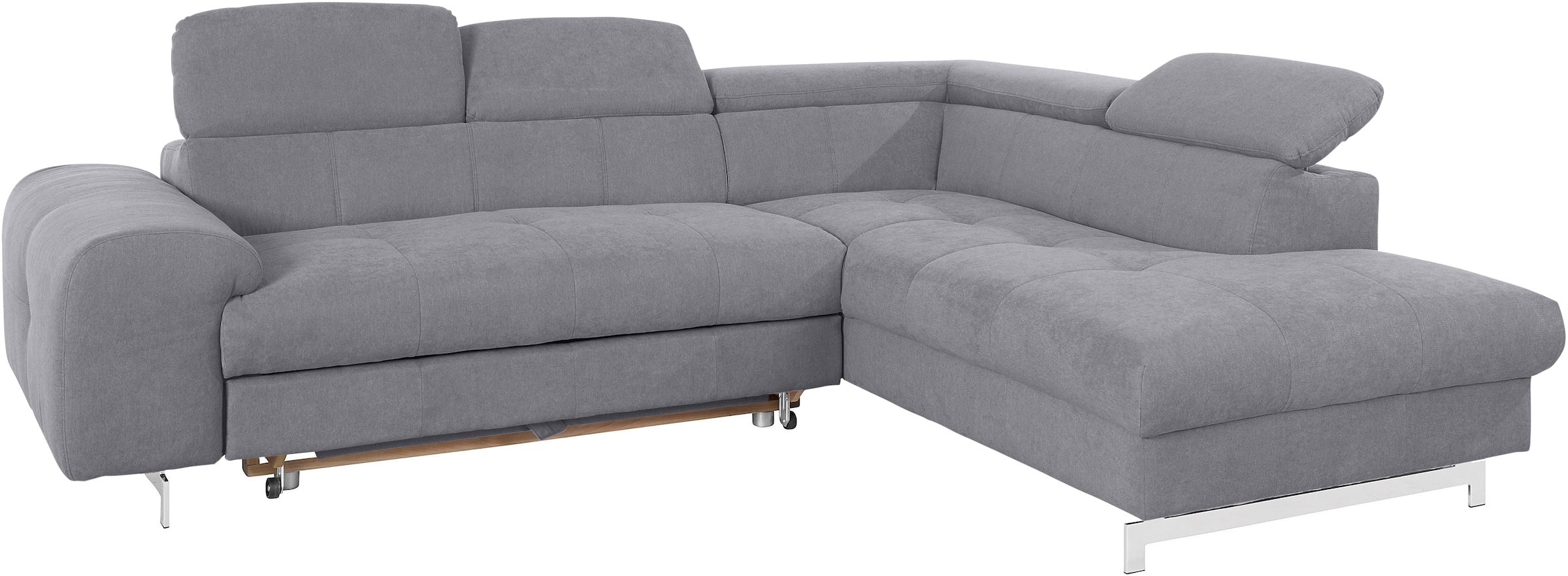 COTTA Ecksofa »Chef L-Form«, mit Kopfteilverstellung, edle Metallkufen, wahlweise mit Bettfunktion