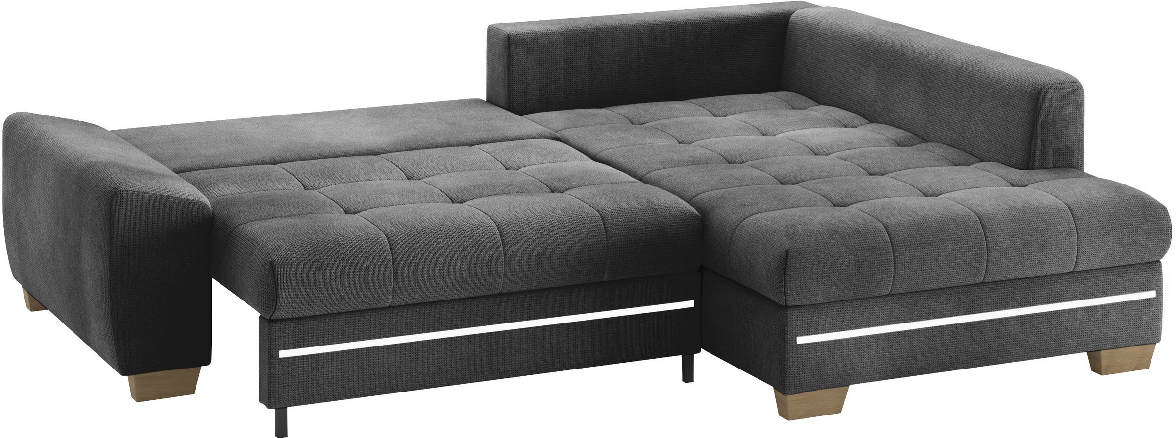 Mr. Couch Ecksofa »Nikita II, L-Form«, mit RGB-LED Beleuchtung, wahlweise mit Bett, Bettkasten, Kaltschaum