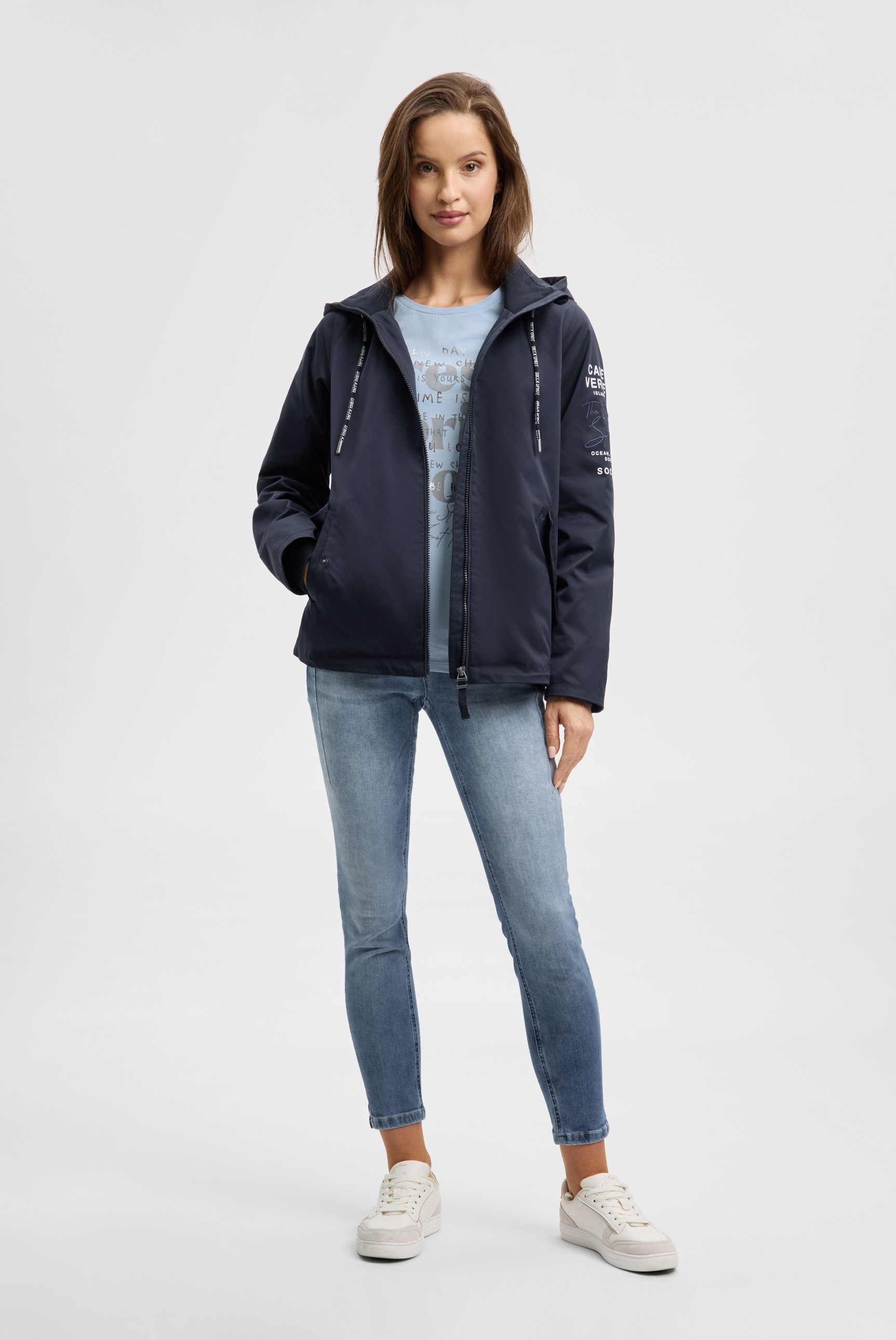 Thumbnail - SOCCX Outdoorjacke mit Kapuze mit verstellbarem Gummizug im Saum