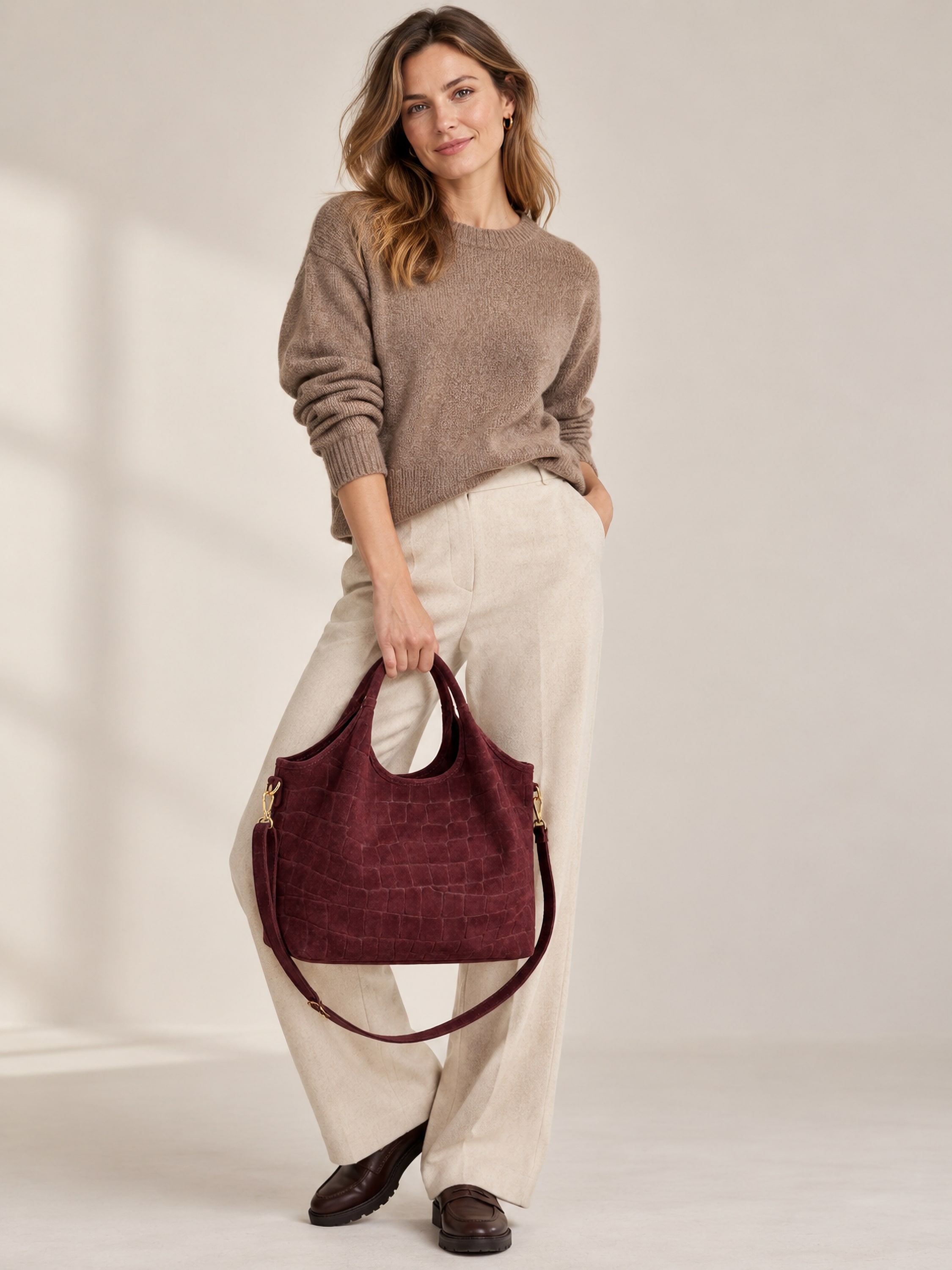 COLLEZIONE ALESSANDRO Henkeltasche »Lucca« aus Kroko-Velour, Made in Italy