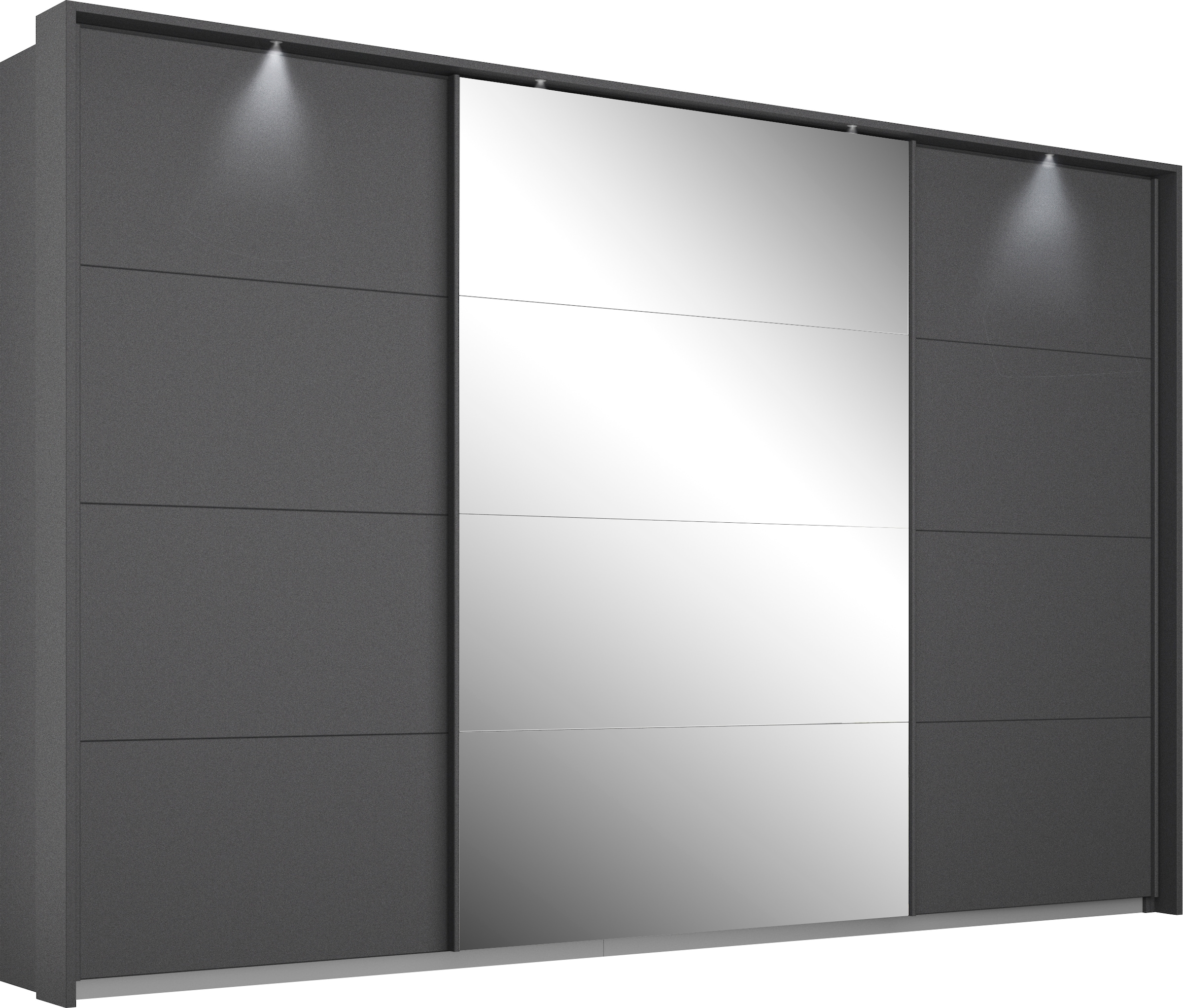 rauch Schwebetürenschrank "Kleiderschrank Schrank Garderobe Schlafzimmerschrank Ankleide KEPAN" optional mit Beleuchtung, Breiten: 211-368 cm, Höhen 213/233 cm, inkl. Schubladeneinsatz und Passepartout MADE IN GERMANY