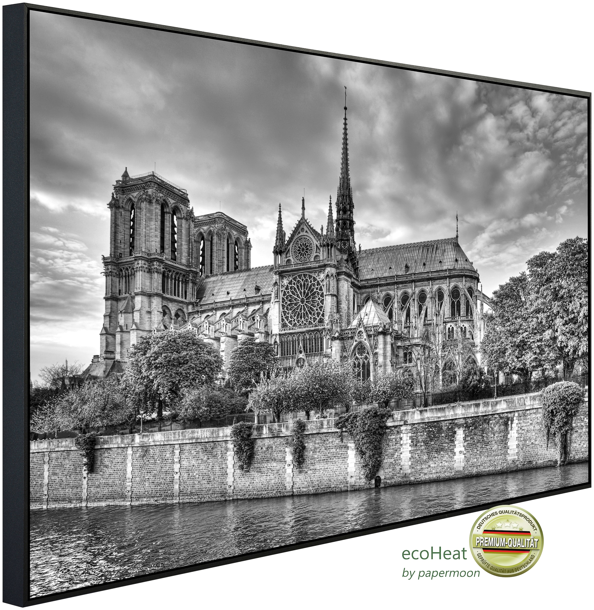 Papermoon Infrarotheizung »Notre Dame Schwarz & Weiß«, sehr angenehme Strahlungswärme