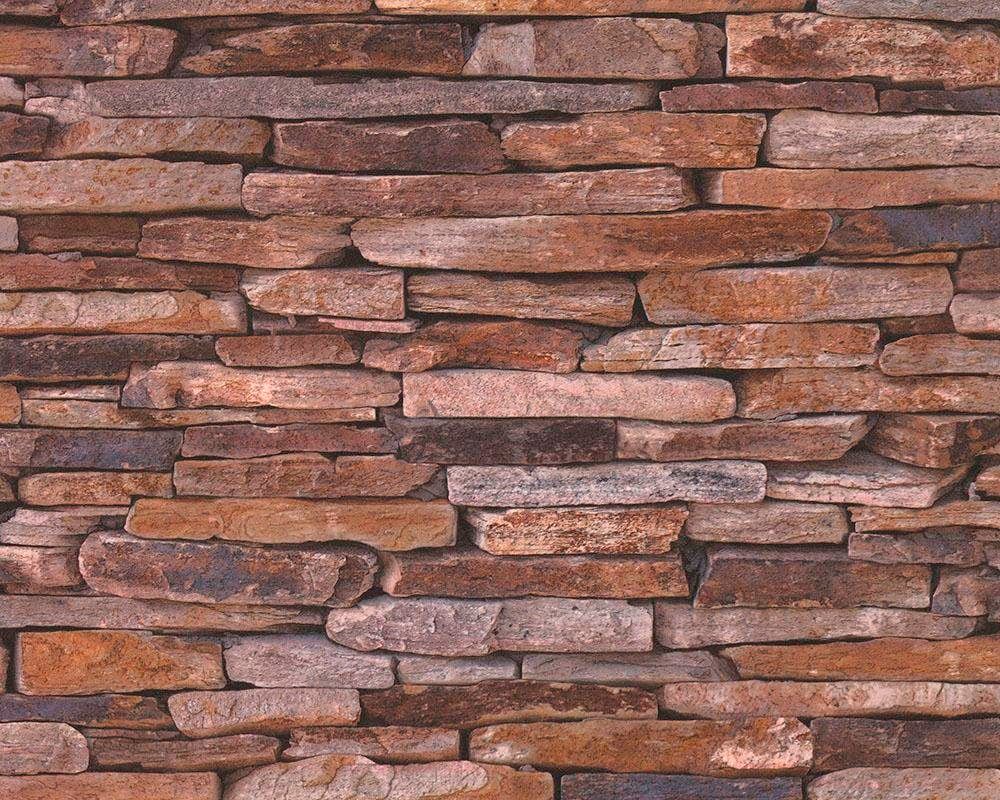 Living Walls Vliestapete "Best Of Wood`n Stone 2nd Edition" Motiv Steinoptik Gemustert Glatt Landhaus Tapete Stein Tapeten Wohnzimmer Modern Flur