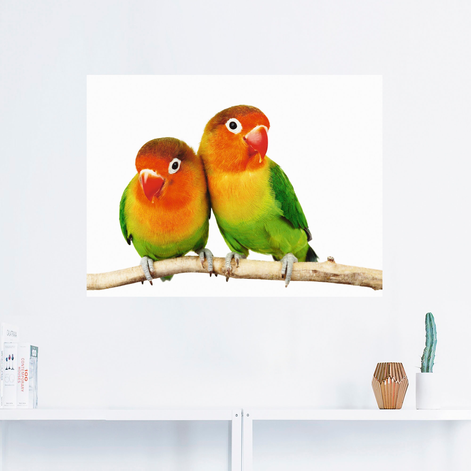 Artland Wandbild "Paar von Grauköpfchen - Papageien", Vögel, (1 St.), als L günstig online kaufen