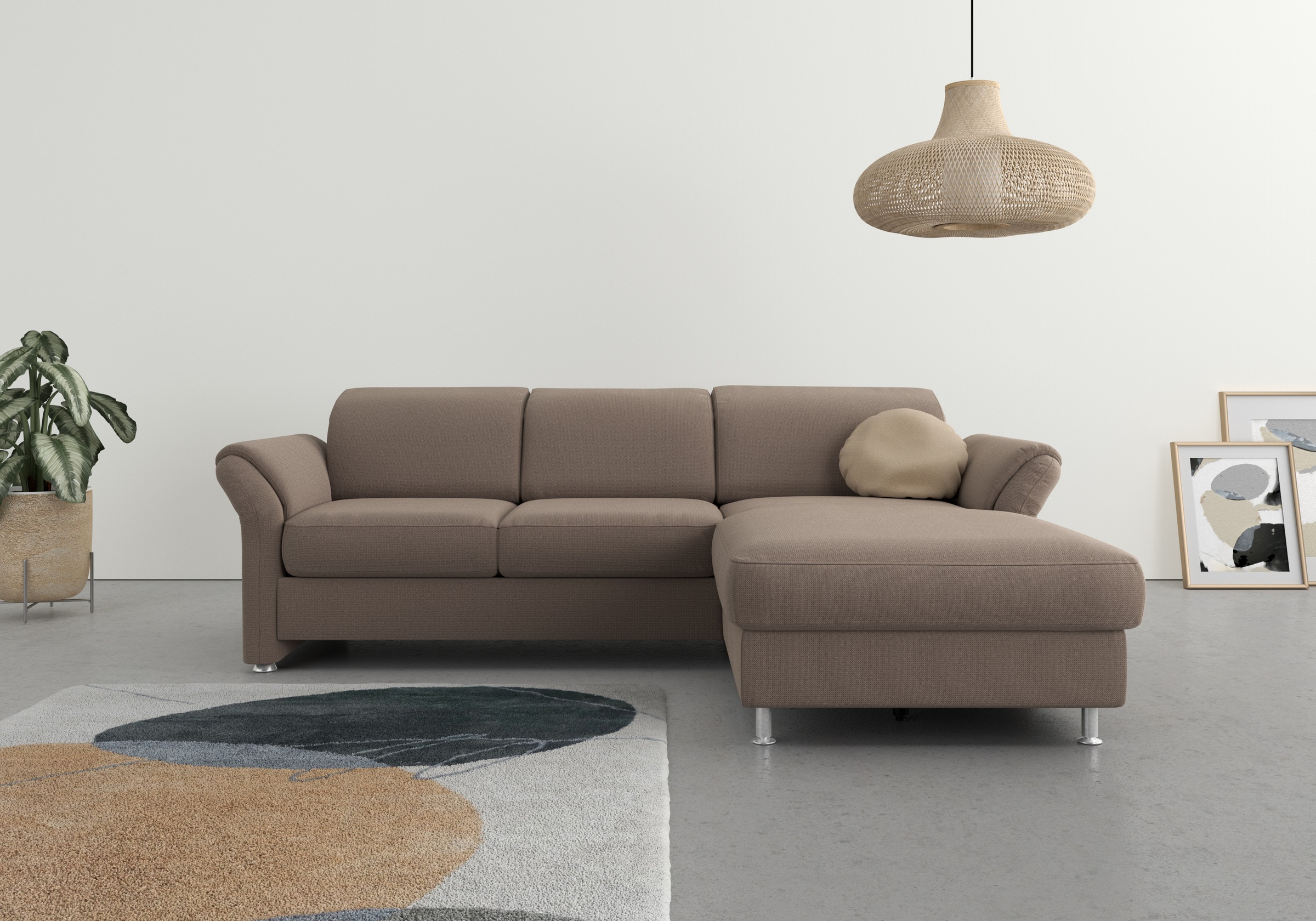 sit&more Ecksofa »Apulia L-Form«, wahlweise Bettfunktion, Bettkasten und Kopf- und Armteilverstellung