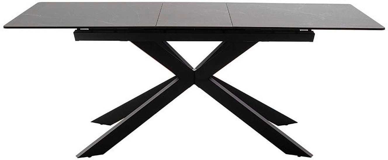 MCA furniture Esstisch »BONANZA Auszugstisch 160-200 cm marmoriert«, (Einzelstück), Keramik,Metall, Marmor-Optik, Synchronauszug, ausziehbar, 6-8 Personen