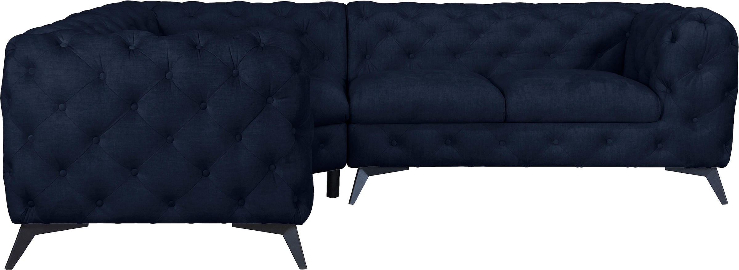 Leonique Chesterfield-Sofa "Ecksofa GLYNIS L-Form mit Wellenunterfederung, günstig online kaufen
