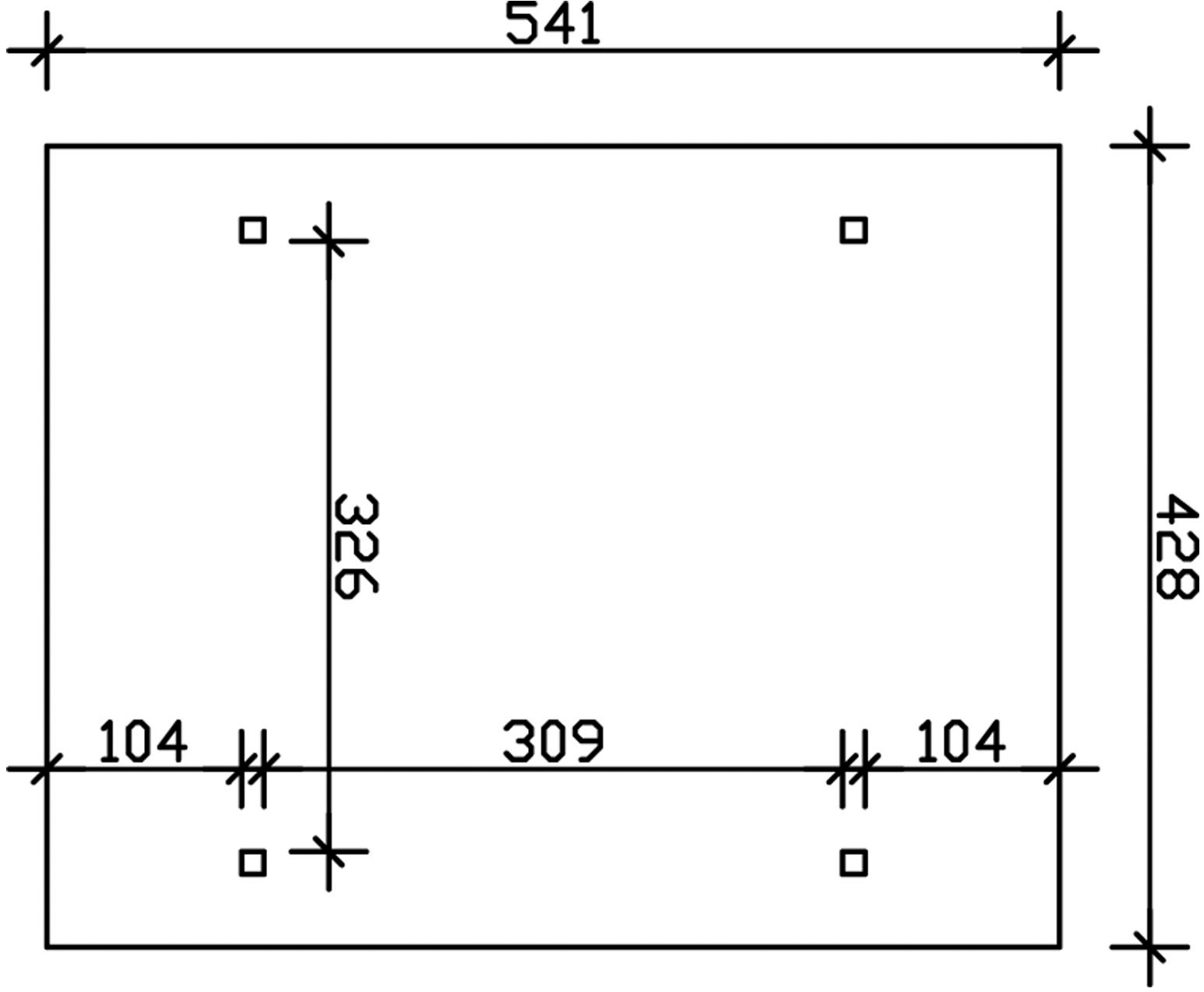 Skanholz Einzelcarport »Odenwald«, Holz, 326 cm, Anthrazit