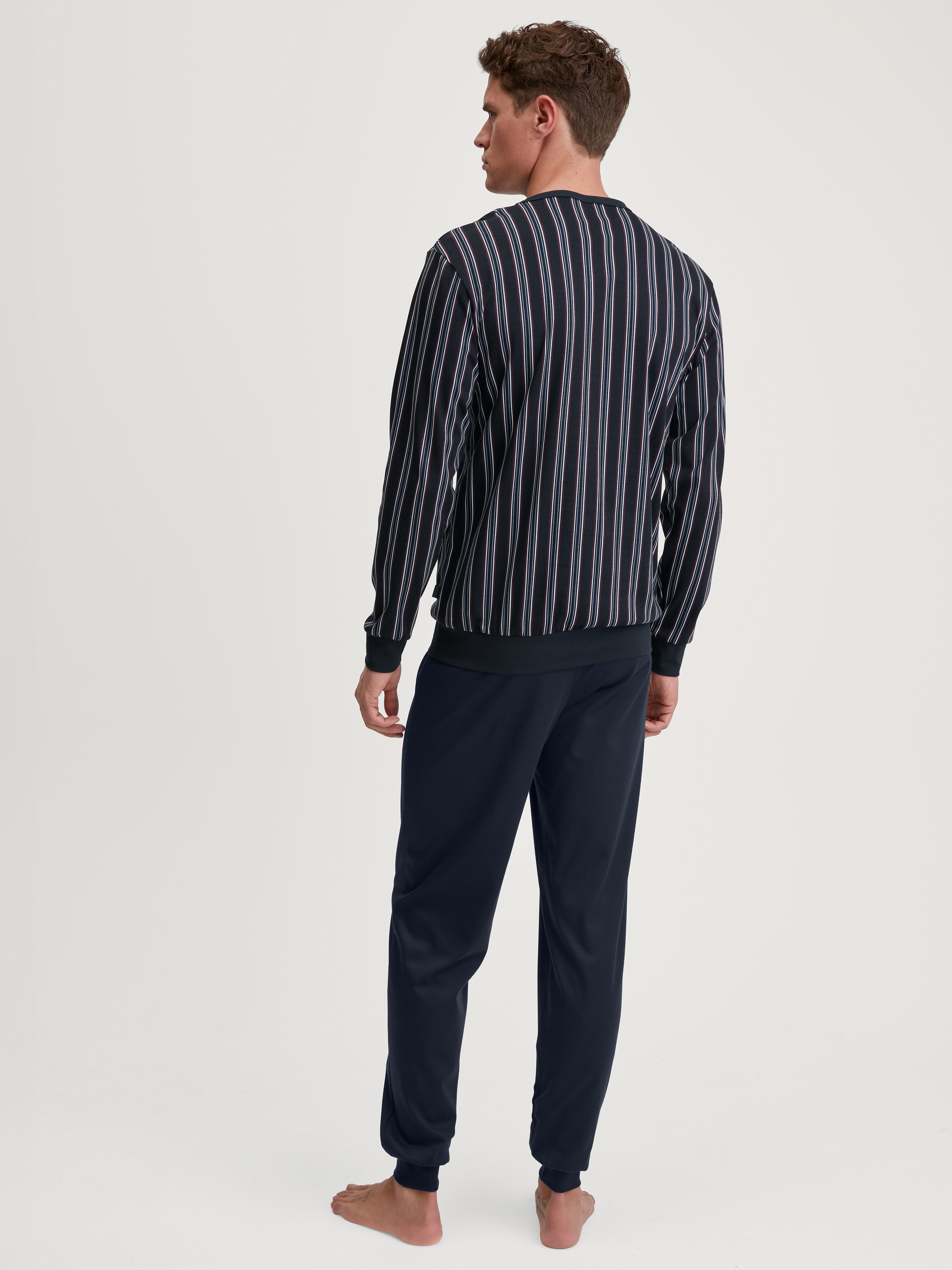 Thumbnail - CALIDA Schlafanzug "Relax Streamline 4" 2 tlg. gestreift, Langarm, basic, Rundhalsausschnitt, Baumwolle