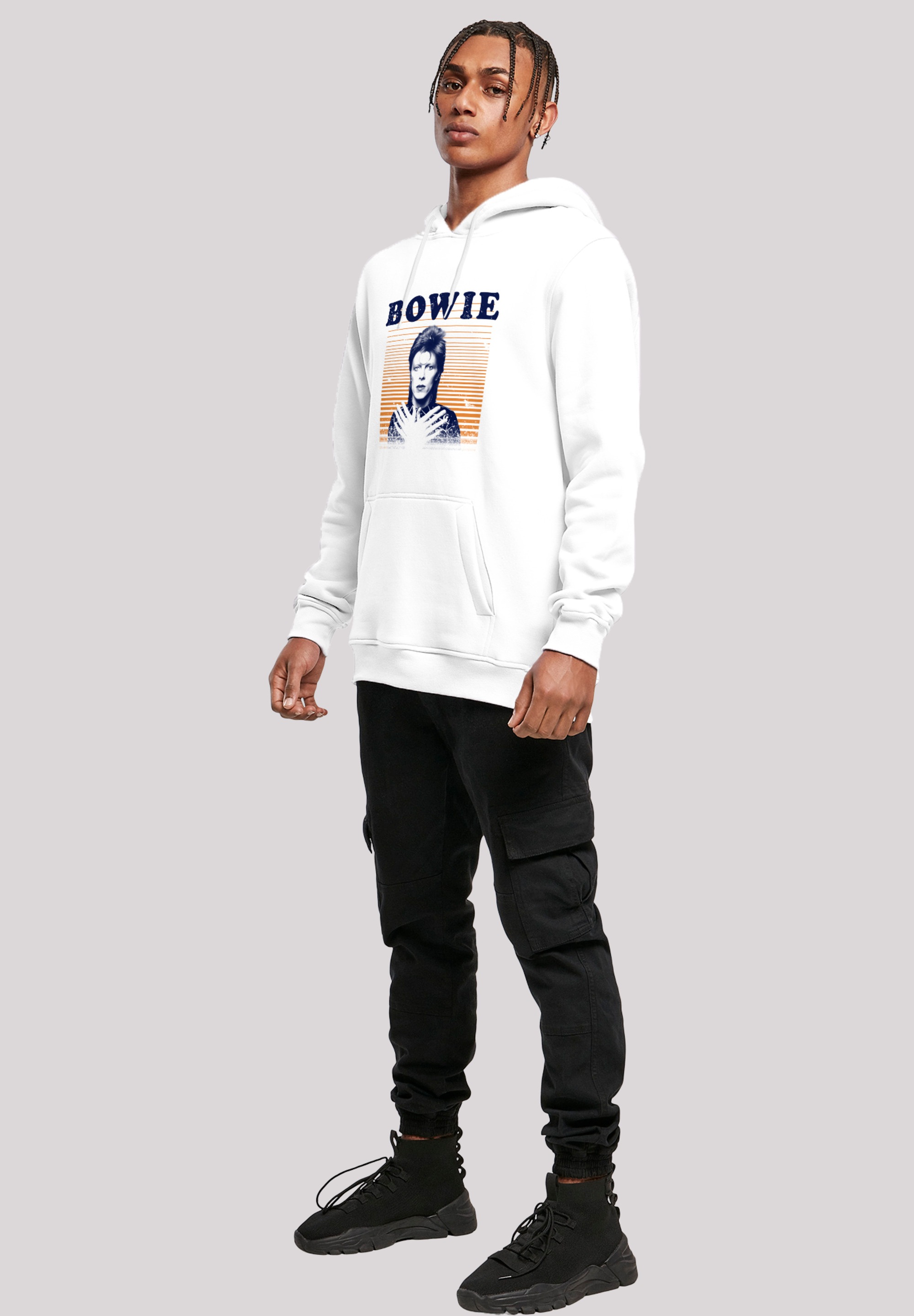 F4NT4STIC Kapuzenpullover »David Bowie Orange Stripes«, Print