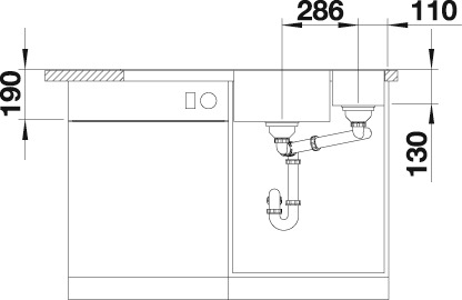 Blanco Granitspüle »AXIA III 6 S« inkl. Esche-Compound-Brückenschneidbrett, Multifunktionsschale